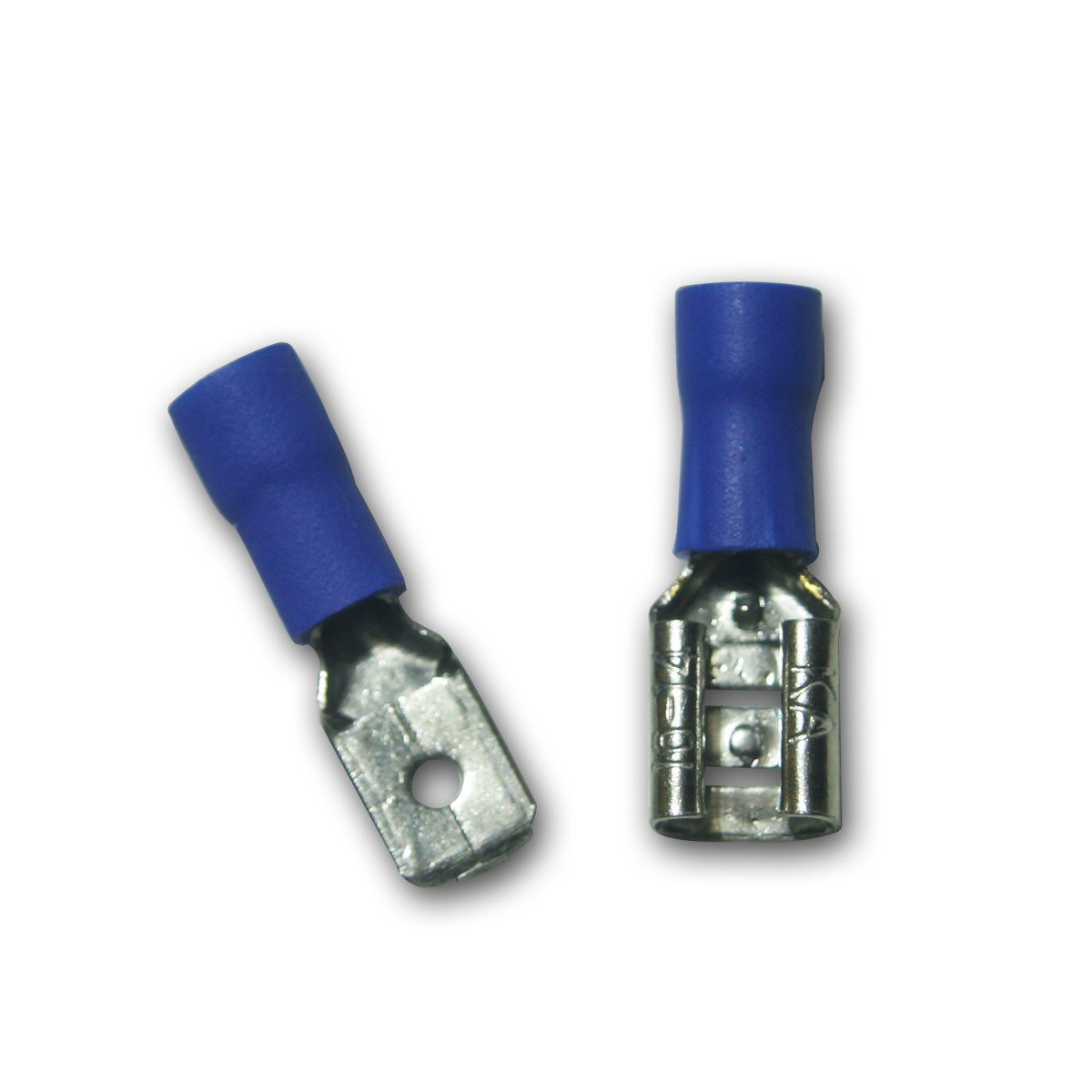 world-trading-net Flachsteckhülse 100 Paar 6,3mm Flachsteckverbinder Blau 1,5-2,5mm²