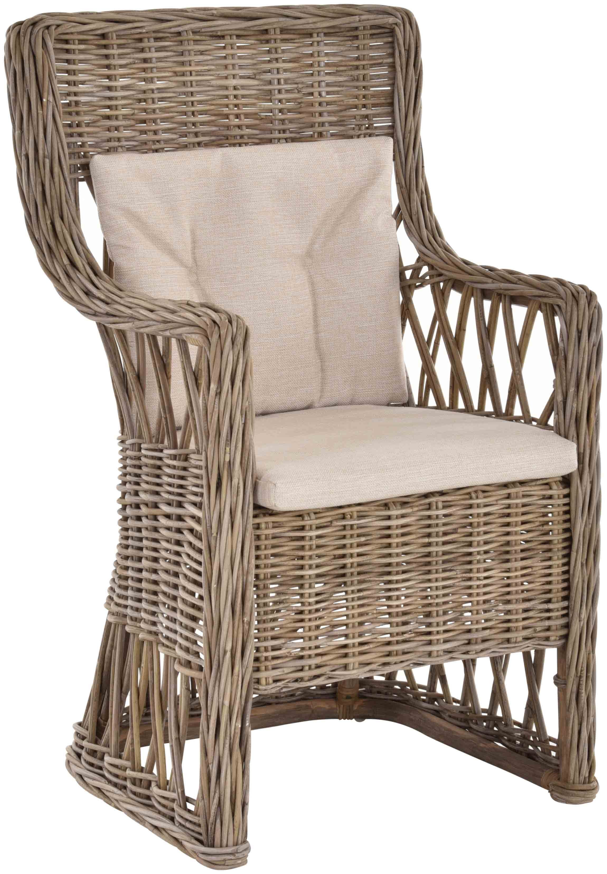 Krines Home Esszimmerstuhl Rattan Esszimmer-Sessel nordischer Stil Rattanstuhl Esszimmerstuhl, mit Armlehne, gerade Rückenlehne