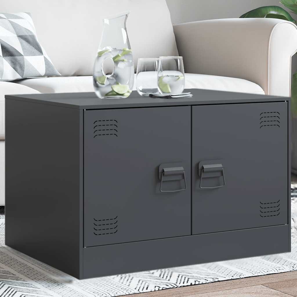 vidaXL Couchtisch Couchtisch Anthrazit 67x50x44 cm Stahl (1-St)