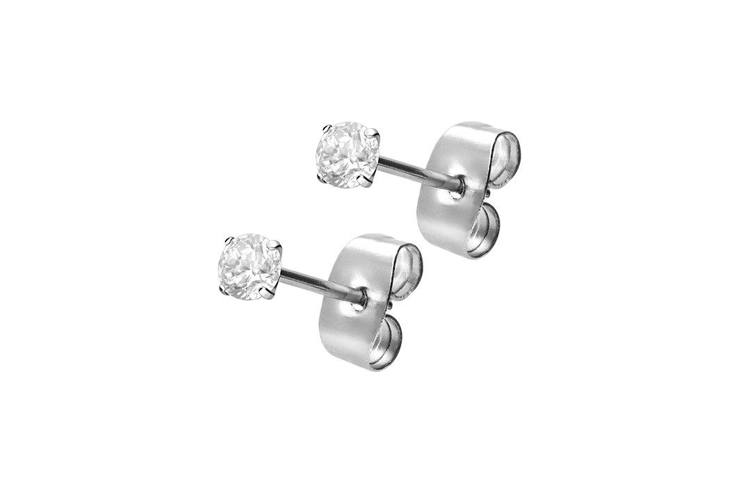 Paar Ohrstecker Chirurgenstahl Ohrstecker EINGEFASSTER KRISTALL