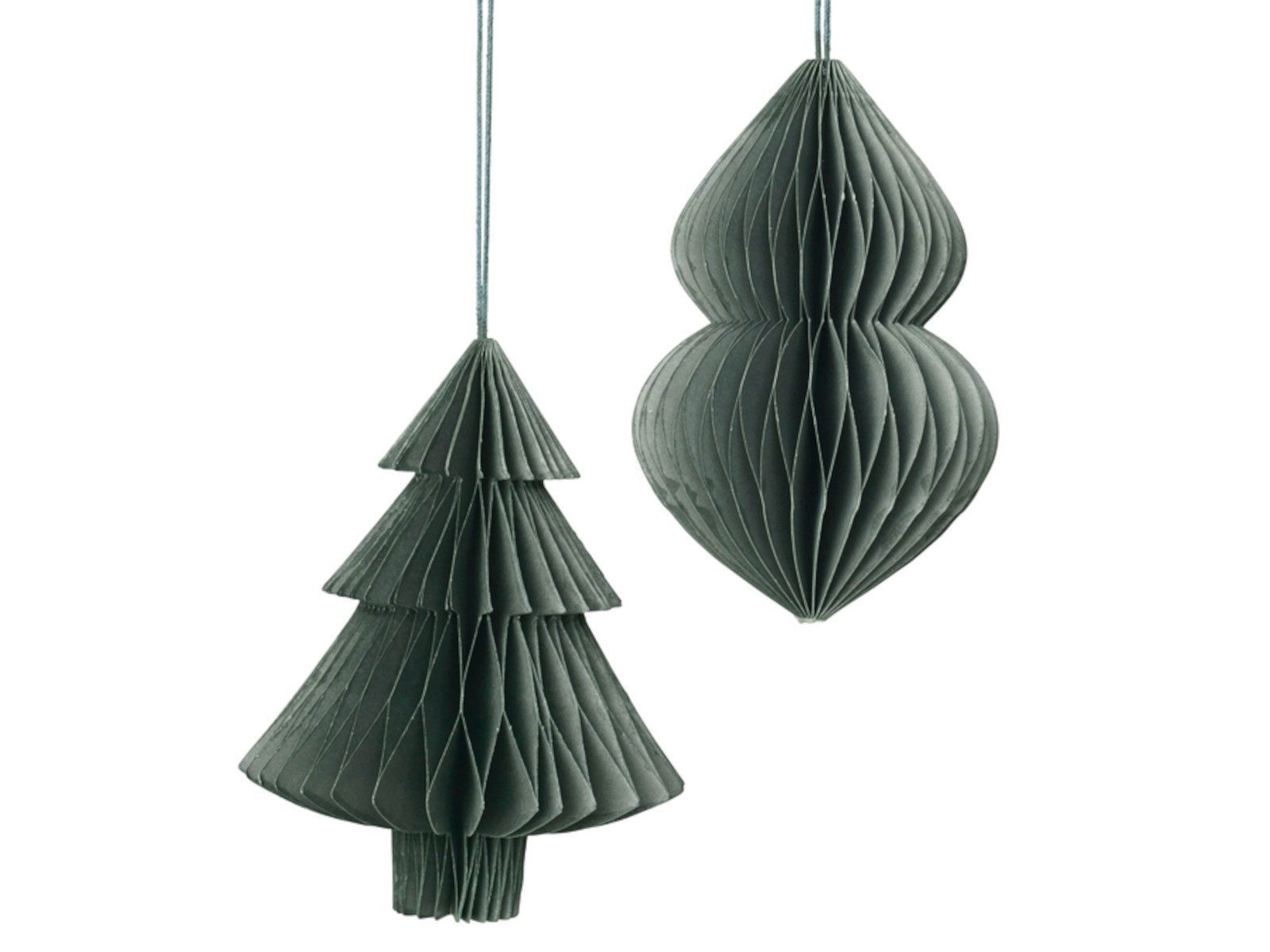 Broste Copenhagen Dekohänger Copenhagen CHRISTMAS MIX Papierhänger thyme Set2, Christmas Mix Christbaumschmuck