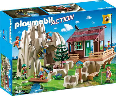 Playmobil® Spielwelt Playmobil 9126 - Kletterfels mit Berghütte, (Set)