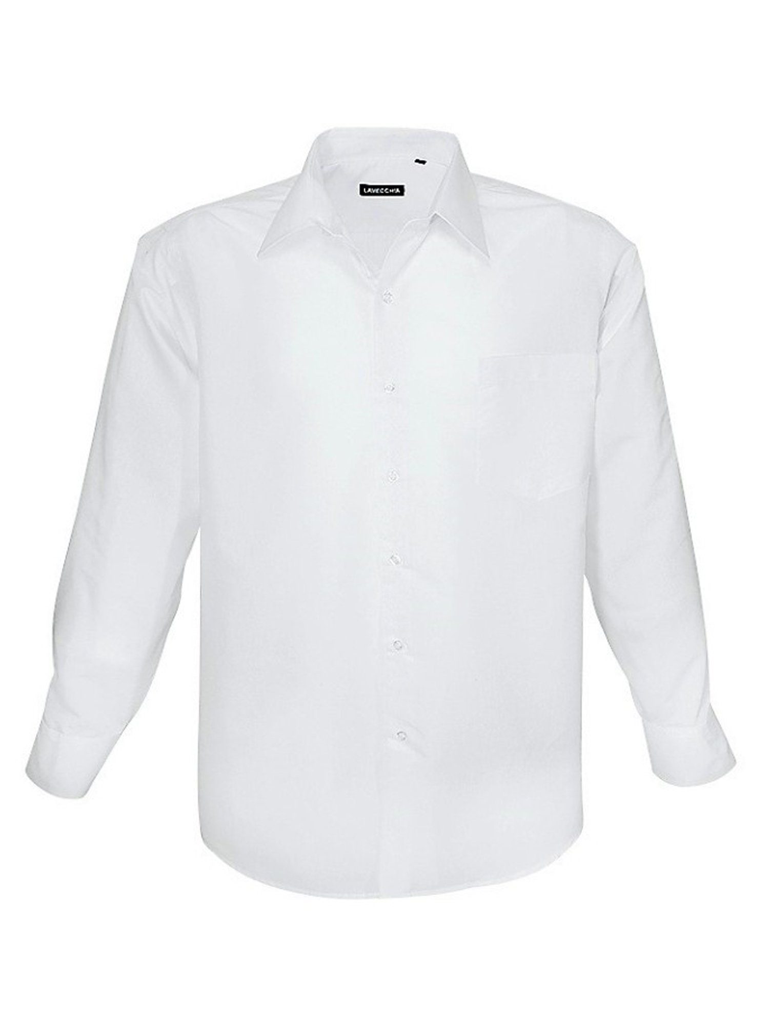 Lavecchia Langarmhemd Übergrößen Herren HLA-1314 Herrenhemd Hemd Basic weiß
