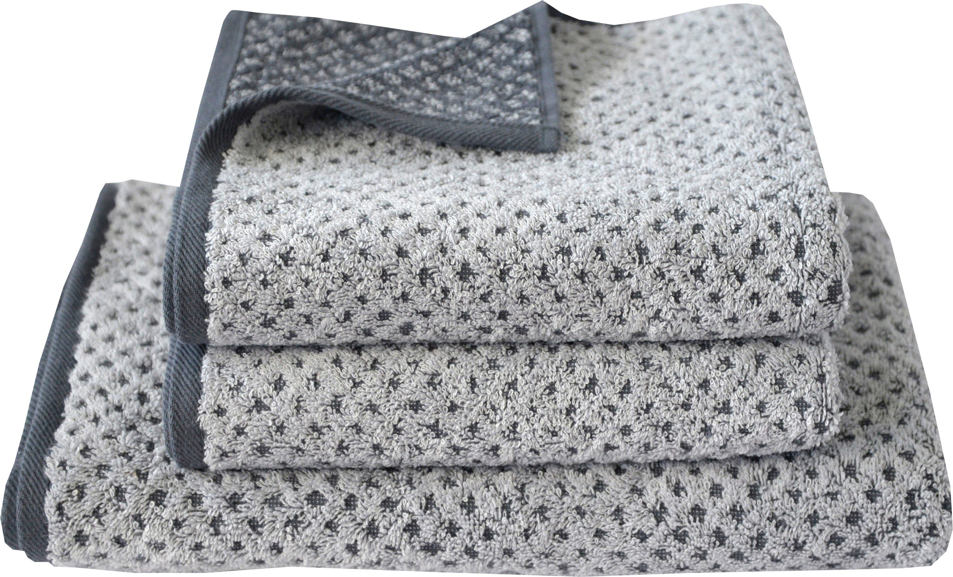 Dyckhoff Handtuch Set »Golden Shades Rhombus«, 3 tlg., Walkfrottier, 2 Hand günstig online kaufen
