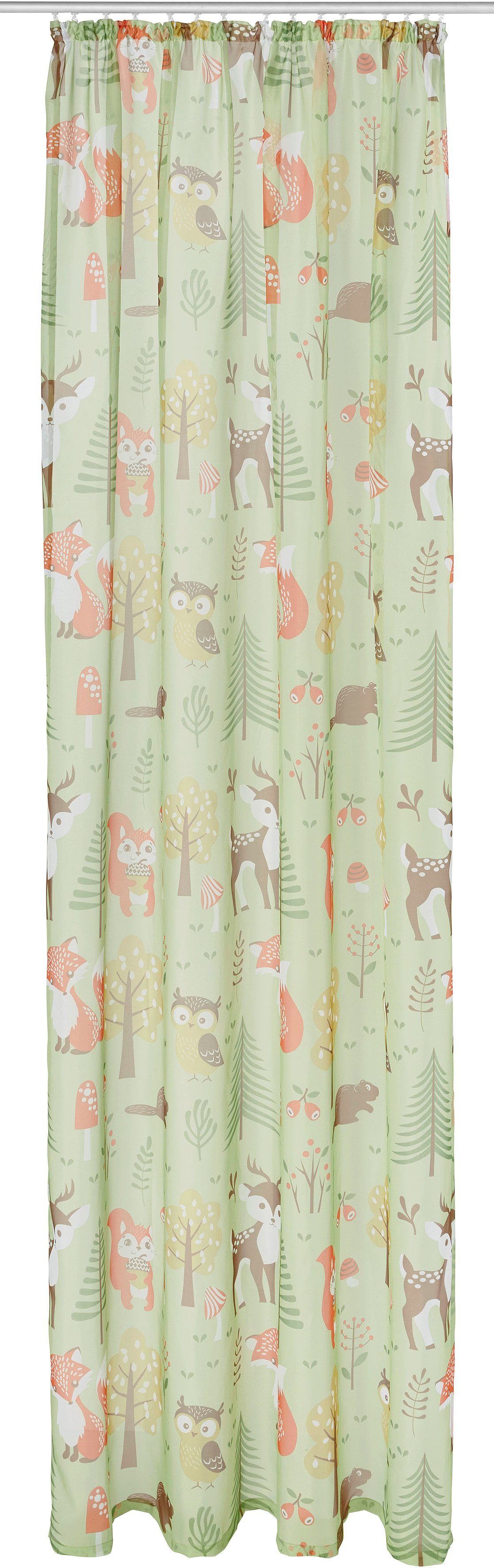 my home Gardine Waldtiere, Kräuselband (1 günstig online kaufen