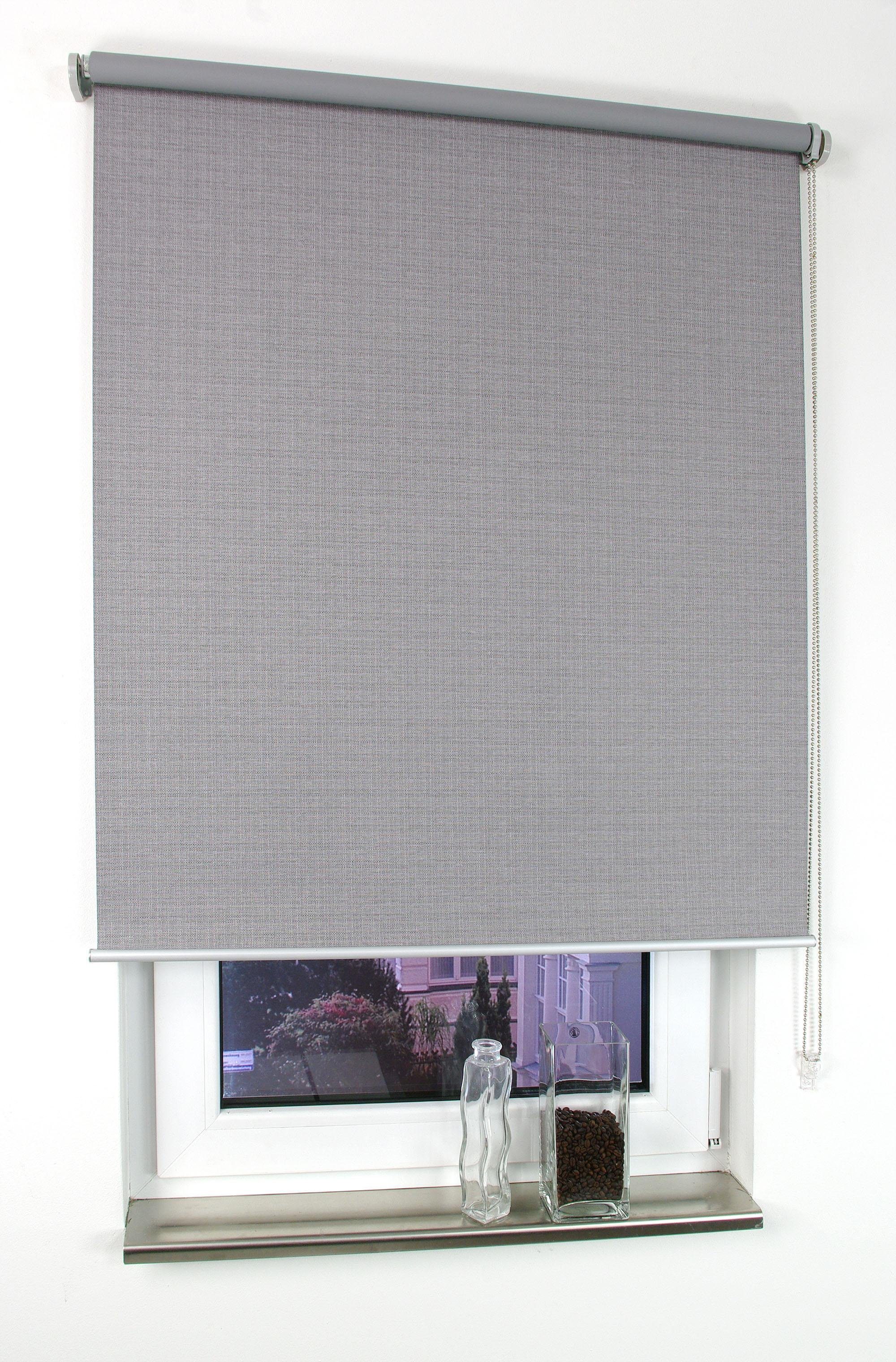 Seitenzugrollo Struktur, Liedeco, verdunkelnd, mit Bohren, verschraubt, Uni günstig online kaufen