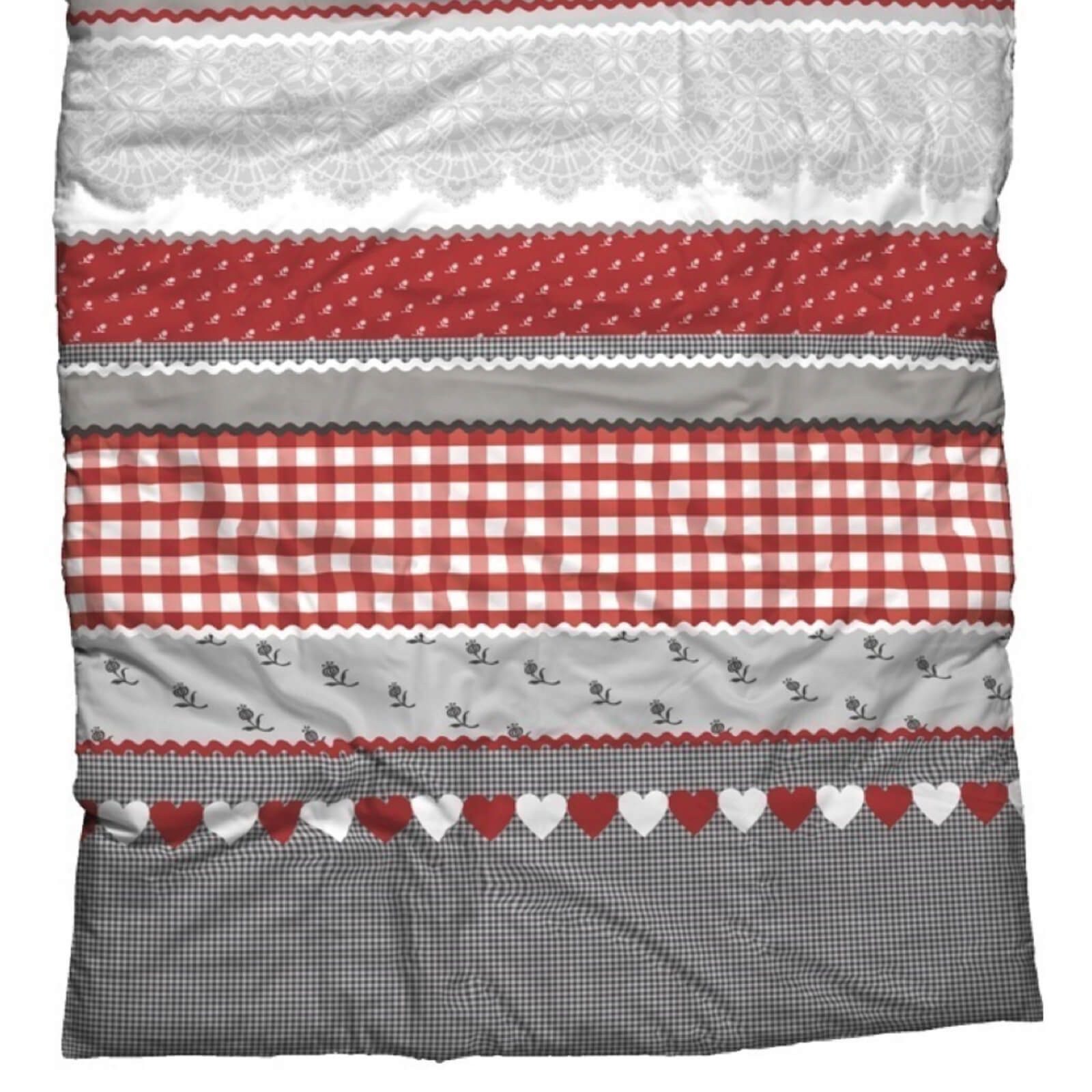 CASATEX Bettwäsche Herz Karo, Biber, 2 teilig, Landhausstil, Winter, kariert