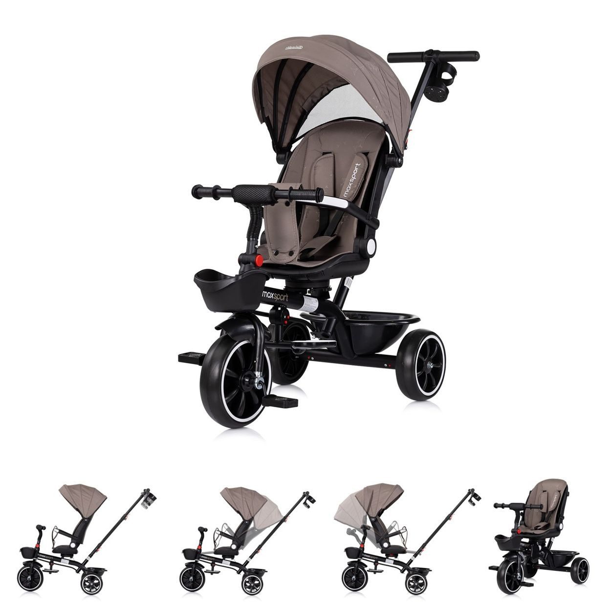 Chipolino Dreirad Tricycle Max Sport 2 in 1, Dreirad, Becherhalter, Sitz um günstig online kaufen