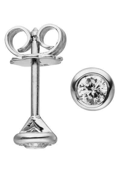 JOBO Paar Ohrstecker Ohrringe Solitär Diamanten Brillanten 0,24 ct., 585 Weißgold