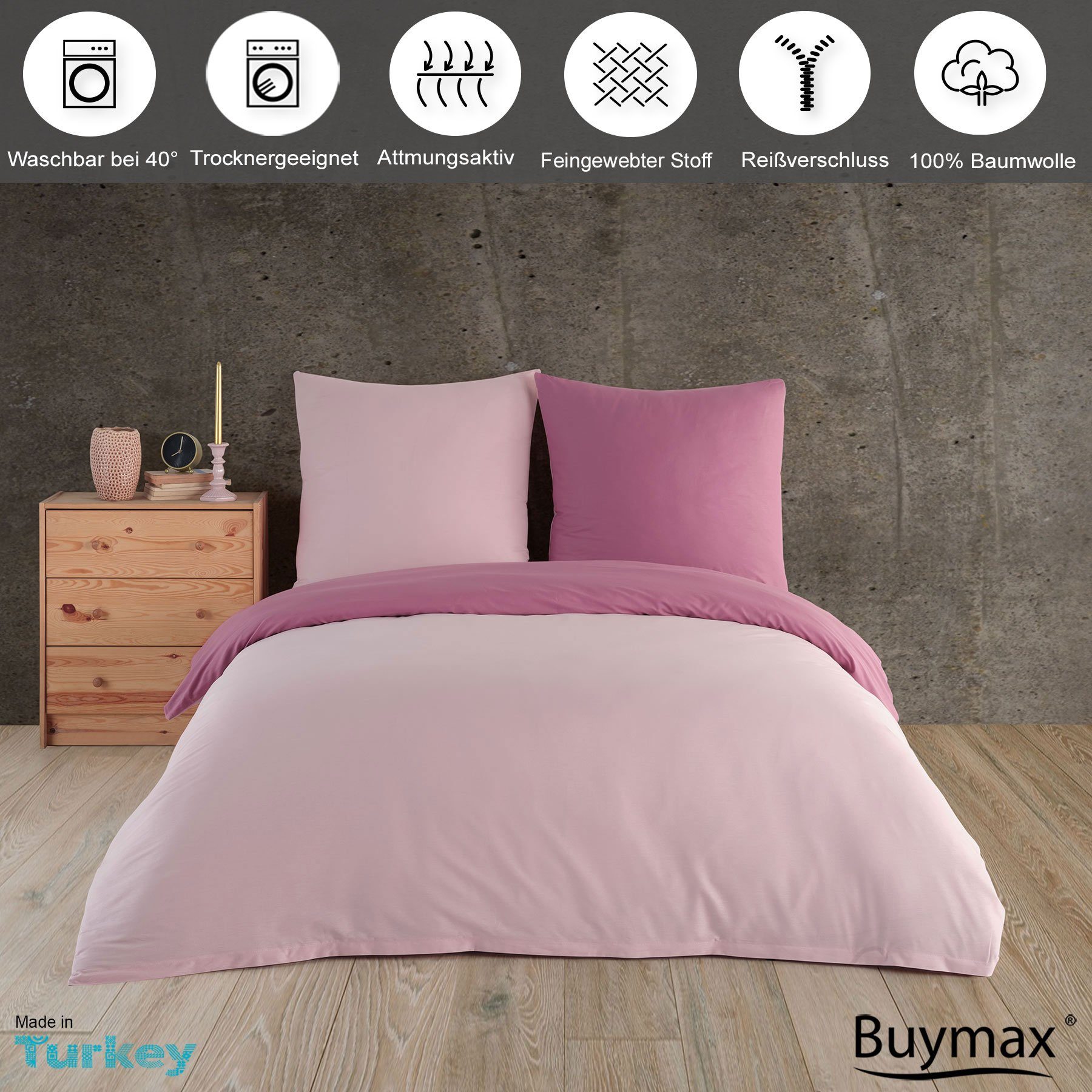 Buymax Bettwäsche Wendebettwäsche, Renforcé, 2 teilig, günstig online kaufen