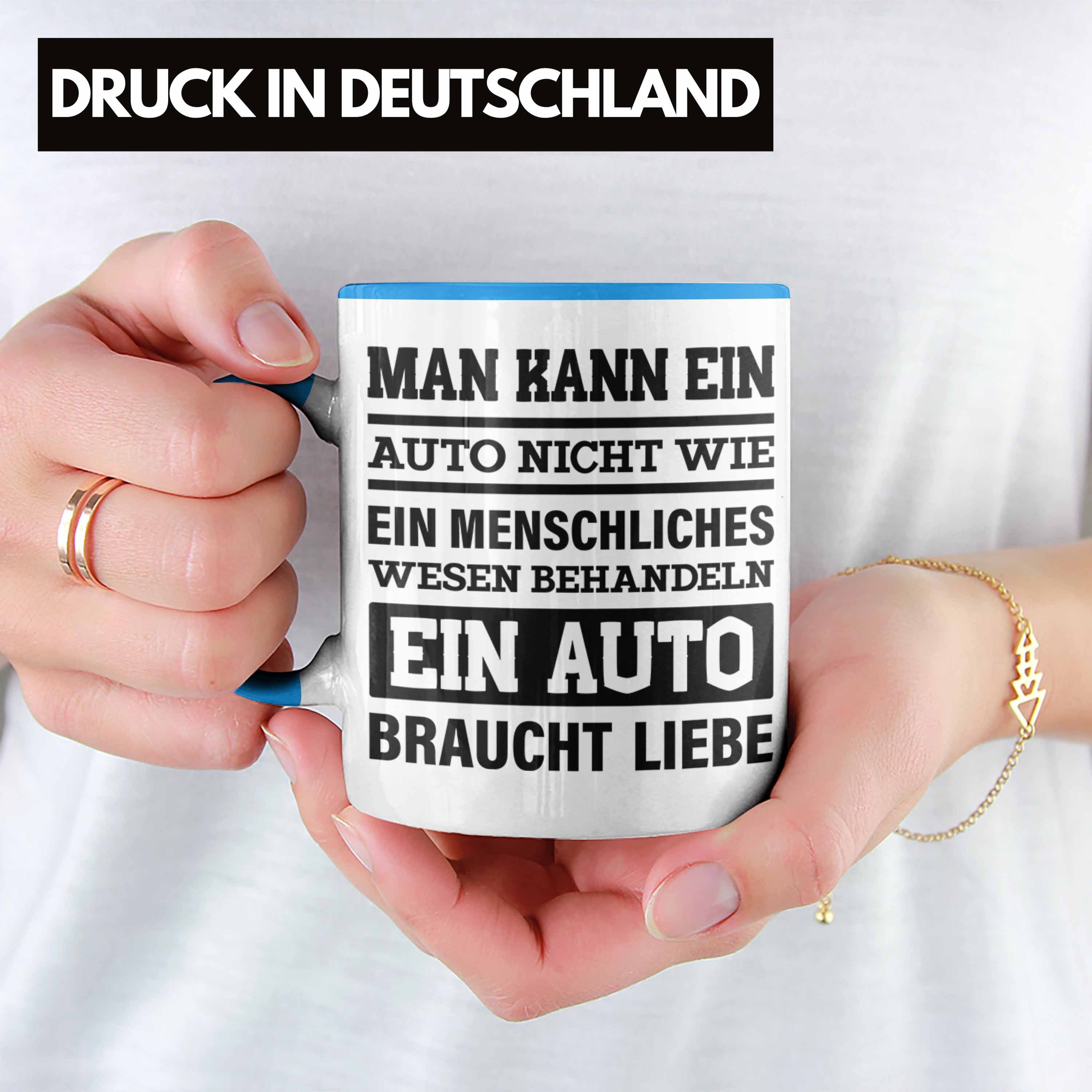 Autotuner Tasse für Geschenkidee Kaffeetasse Trendation Autoliebhaber Tasse Blau Geschenke - Tasse Trendation Autotuner Autofan Männer