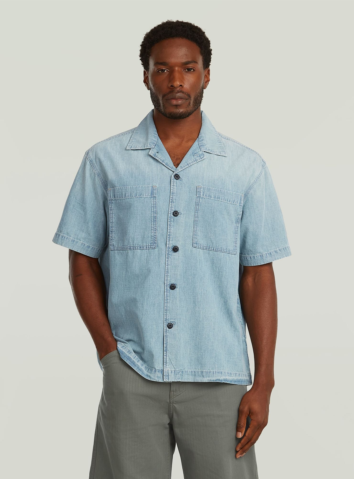 G-STAR Langarmshirt Bowling 2‑Pocket Lightweight Regular Hemd
