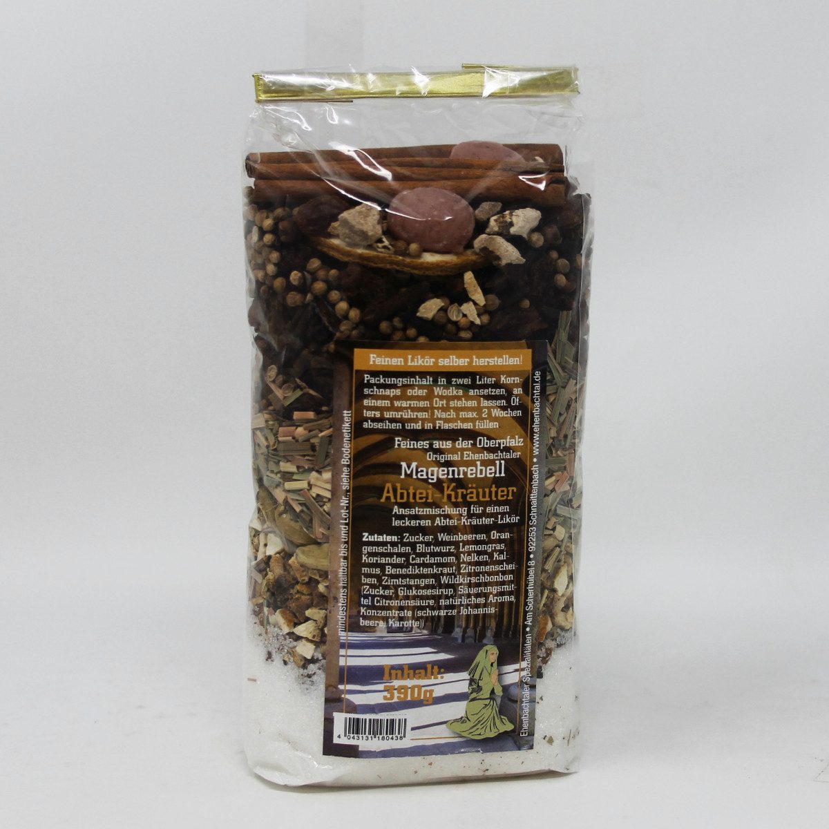 Biller Gewürz, Magenrebell Abtei Kräuter Ansatzmischung für Kräuterlikör 390g