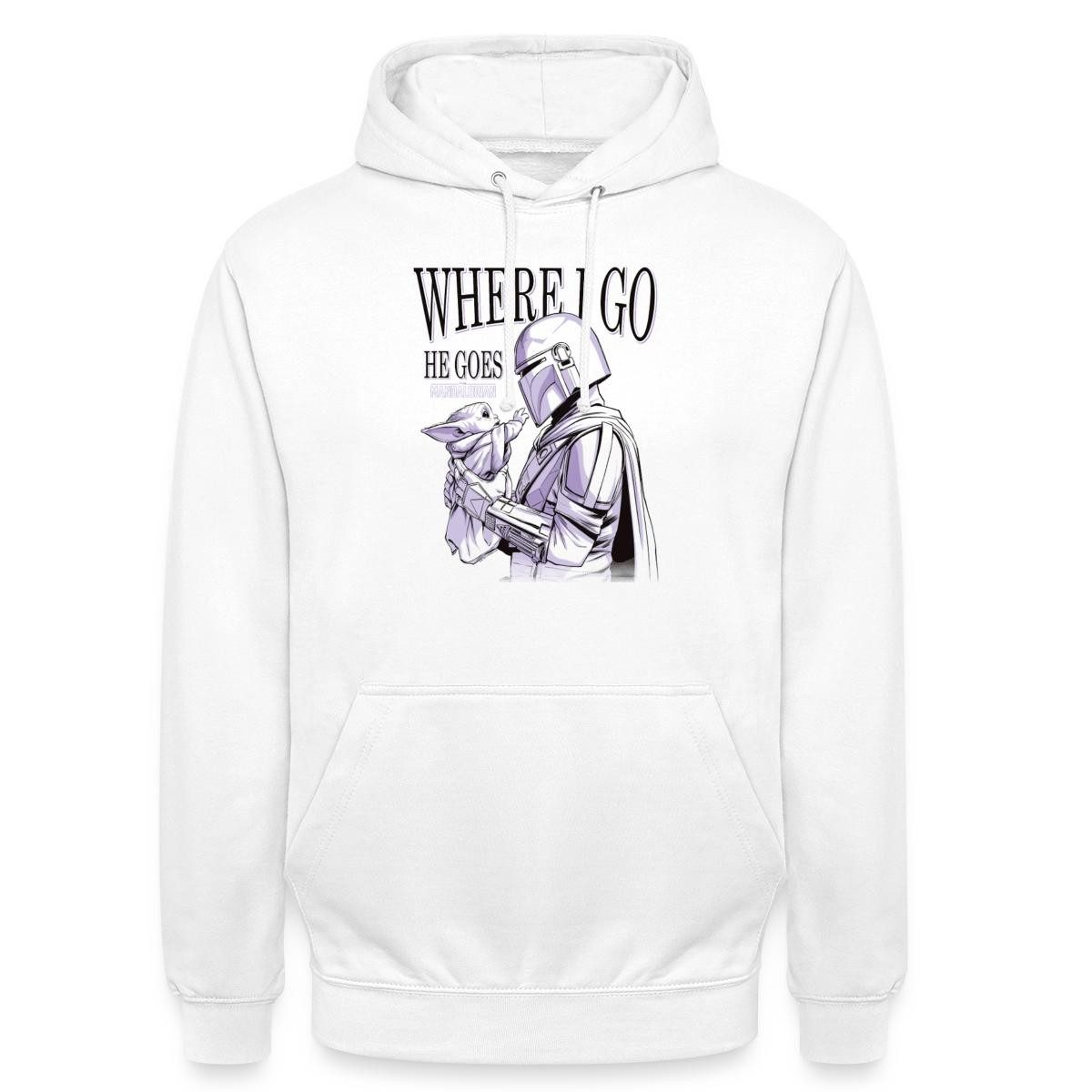 Hoodie Star Wars: Mandalorian Where I Go Unisex Hoodie