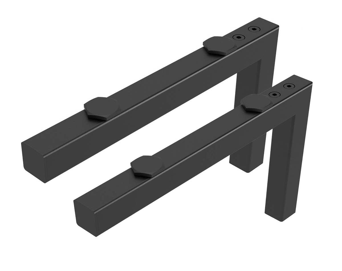 einfachgutemoebel Aufsatzwaschbecken Qualitäts Waschtischkonsole Bath-O-Line, 320mm 1 Paar, schwarz matt (1-St., SET enthält: Handtuchhalter, Befestigungsmaterial in Artikelfarbe)