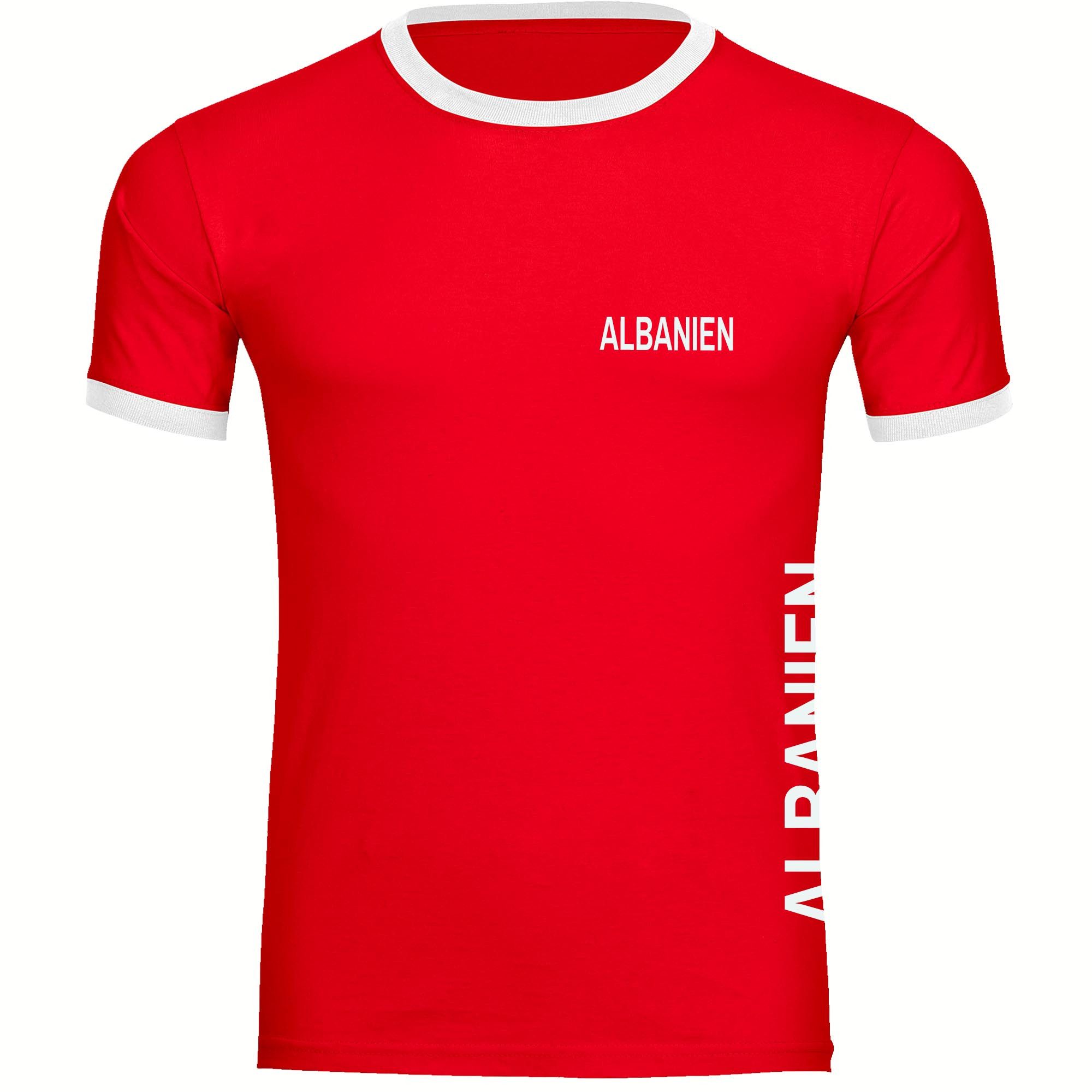 multifanshop T-Shirt Kontrast Albanien - Brust & Seite - Männer