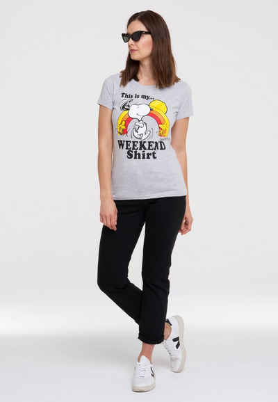 LOGOSHIRT T-Shirt Peanuts - Snoopy & Woodstock - Weekend mit lizenziertem Originaldesign