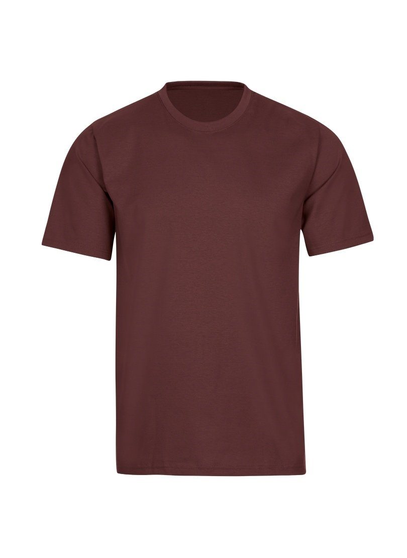 lang Trigema T-Shirt kastanie T-Shirt Baumwolle TRIGEMA DELUXE