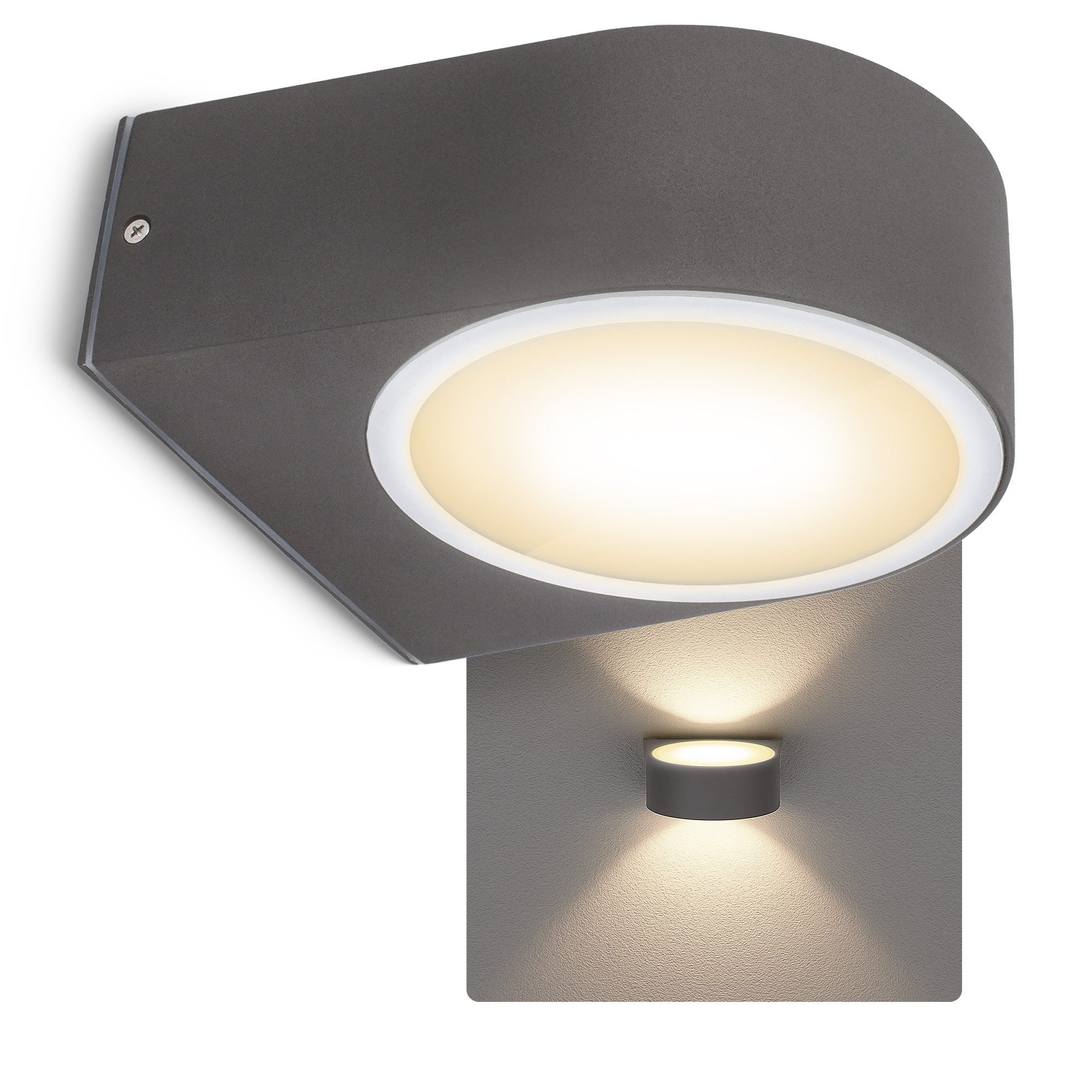 SSC-LUXon LED Außen-Wandleuchte LIMO Wandlampe außen Up & Down IP54 grau mi günstig online kaufen