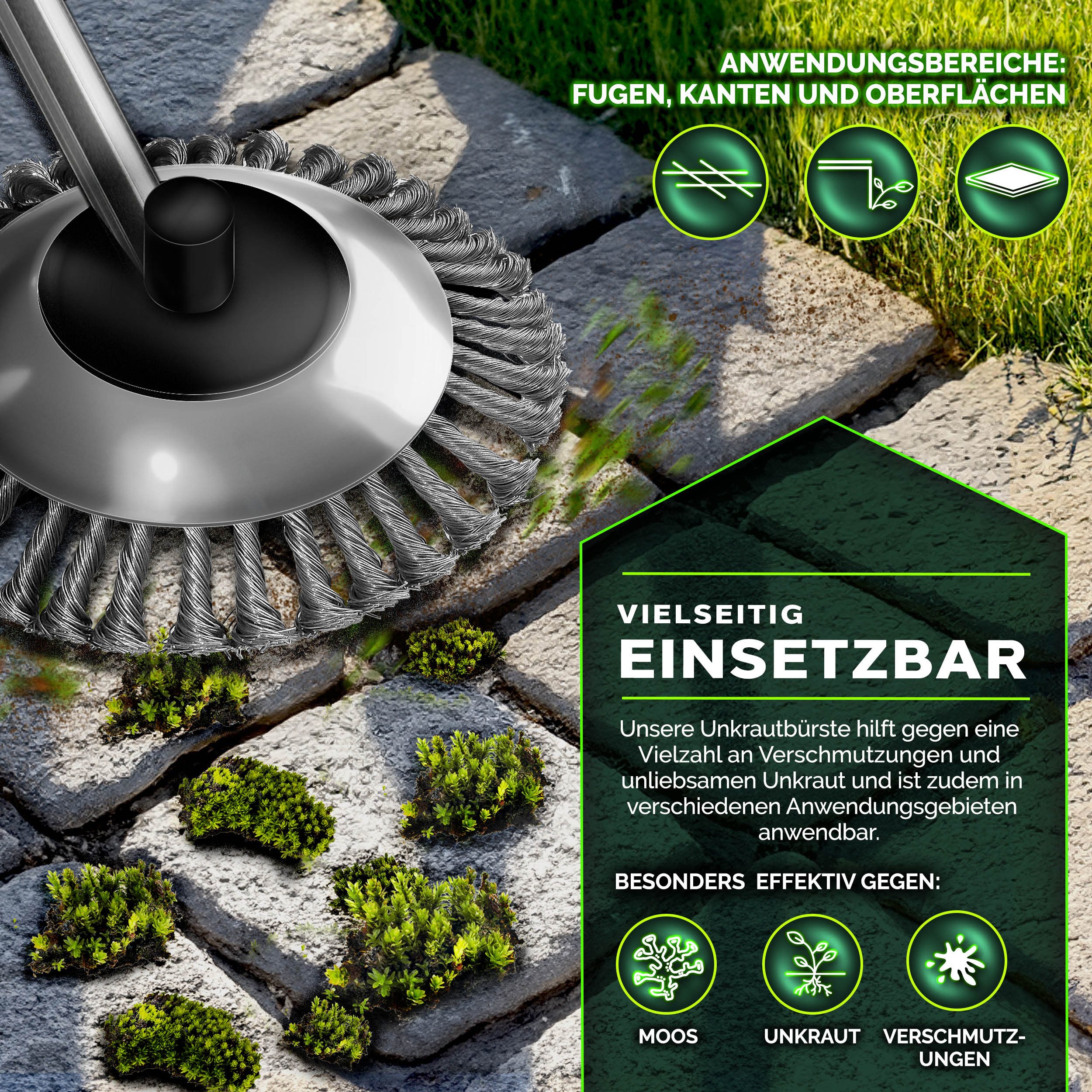 tillvex Benzin-Rasentrimmer tillvex® Unkrautbürste Wildkrautbürste Motorsen günstig online kaufen