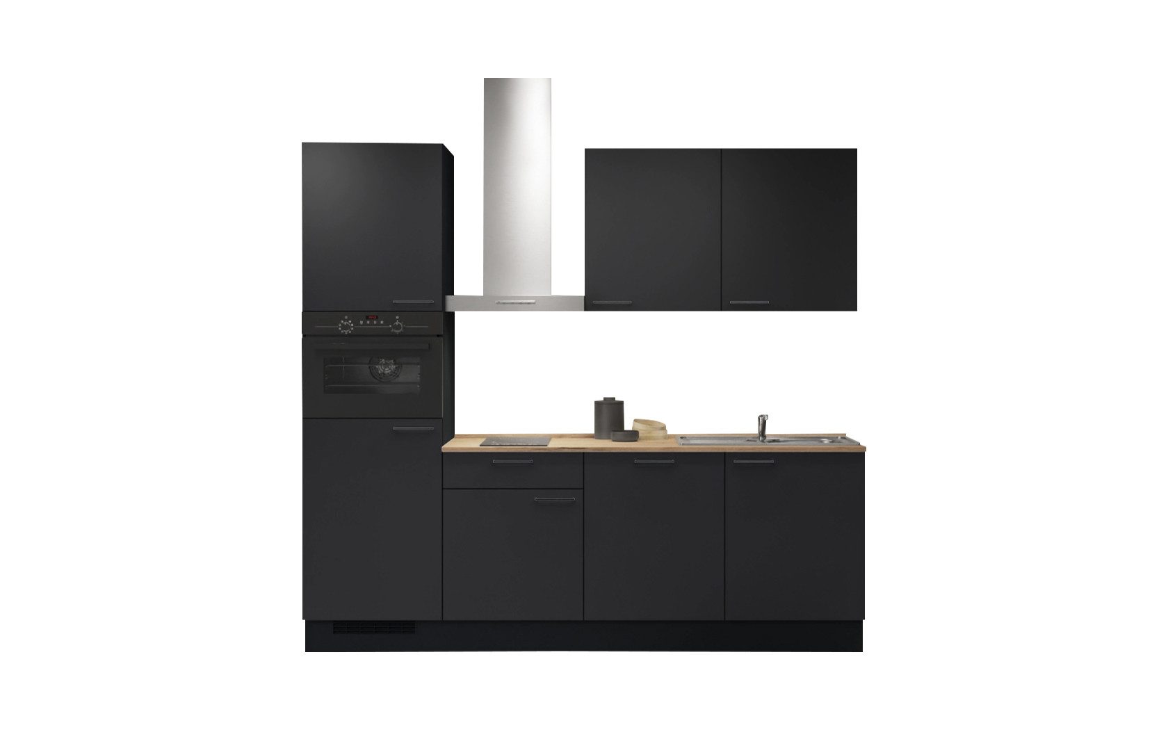 nobilia® Küchenzeile Fika, individuell anpassbar, gratis Küchenplanung mit Profis, (Breite 240 cm), vormontiert, wahlw. mit E-Geräten, inkl. Lieferung