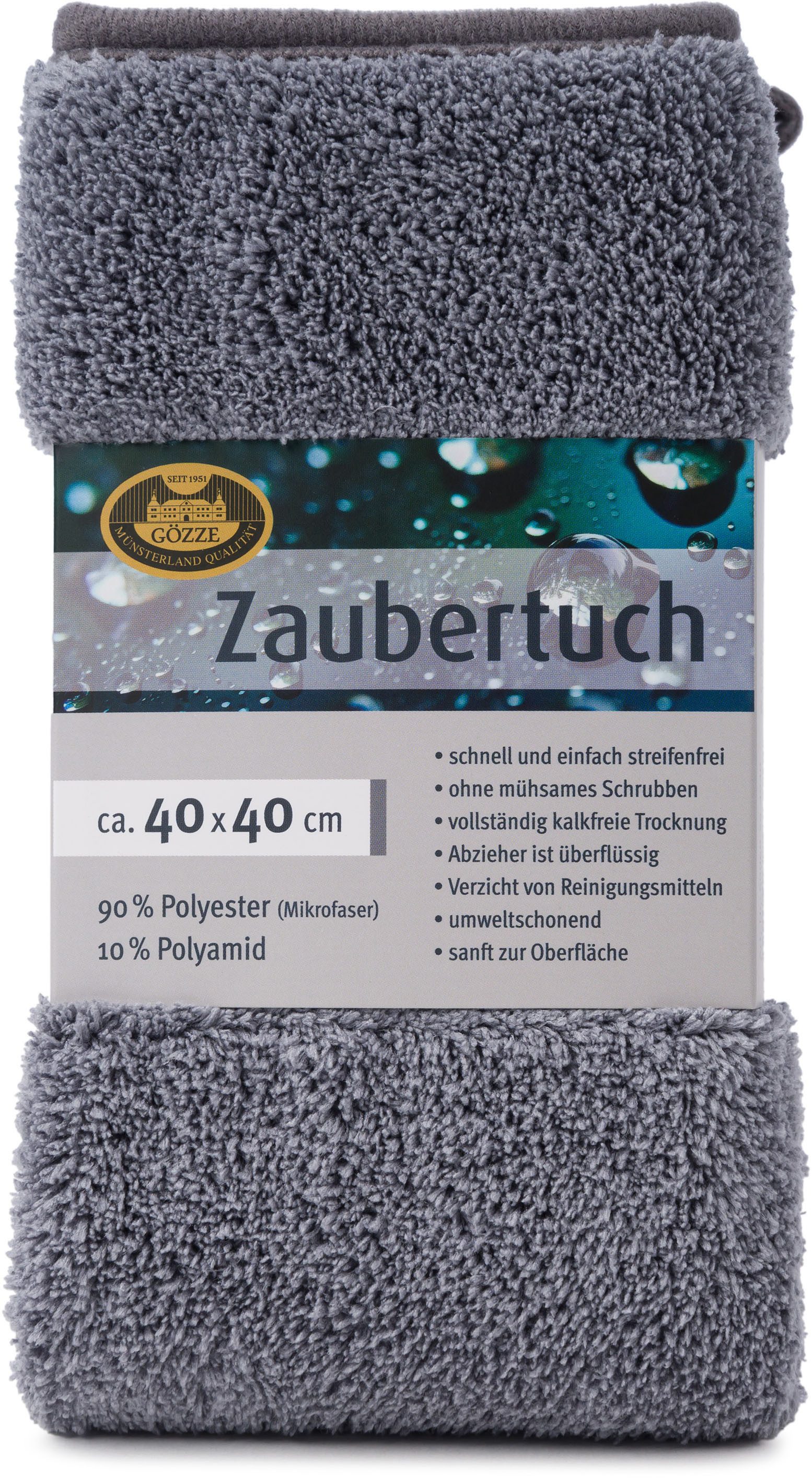 Gözze Zaubertuch Mikrofasertuch (Mikrofaser, 40x40 cm, Set, 2-tlg., hohe Wasseraufnahme, extrem saugstark, zum reinigen und trocknen)