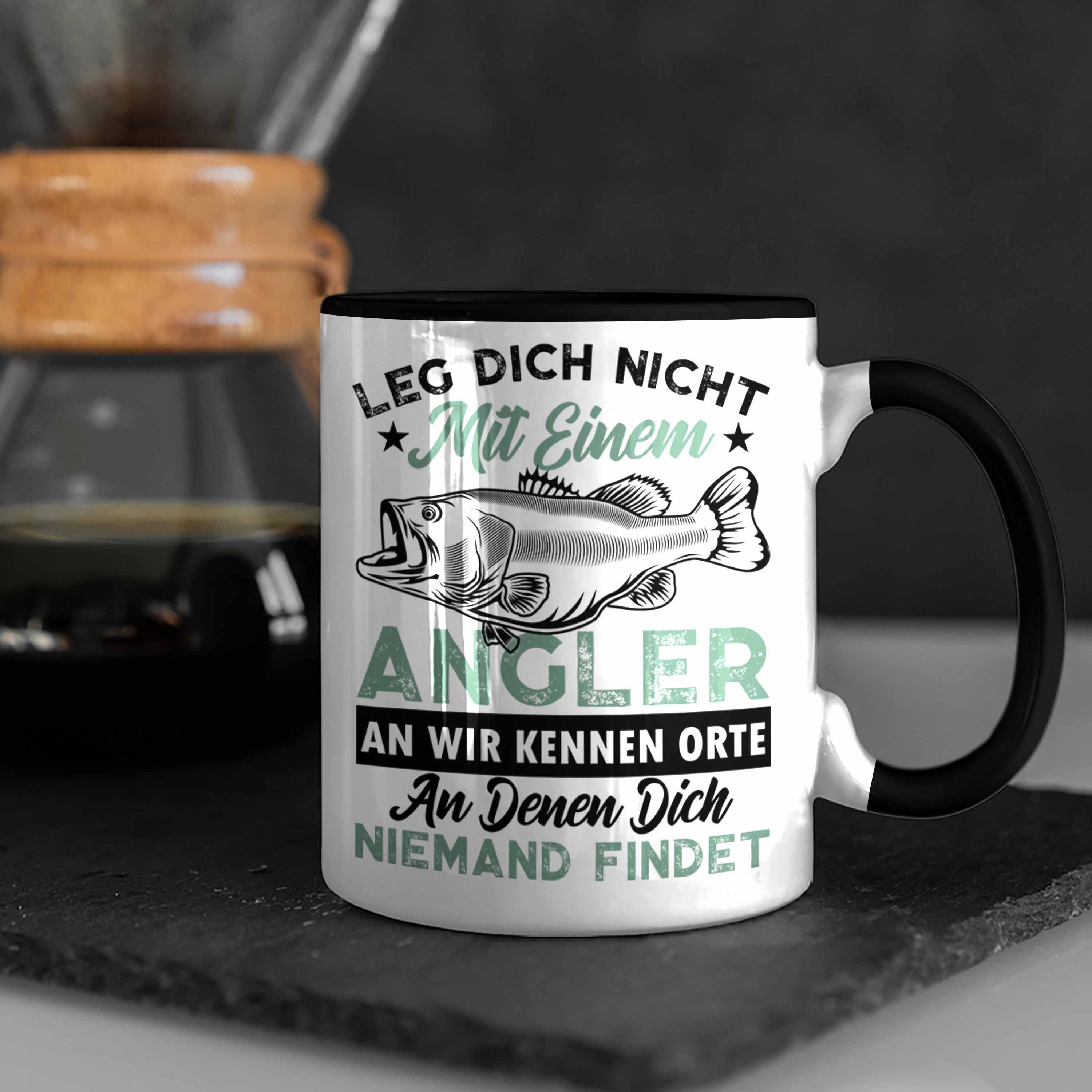 Mit Einem An Tasse Schwarz Fischer - Angeln zum Dich Lustiger Fischen Leg Geschenkidee Trendation Angler Trendation Tasse Nicht Spruch