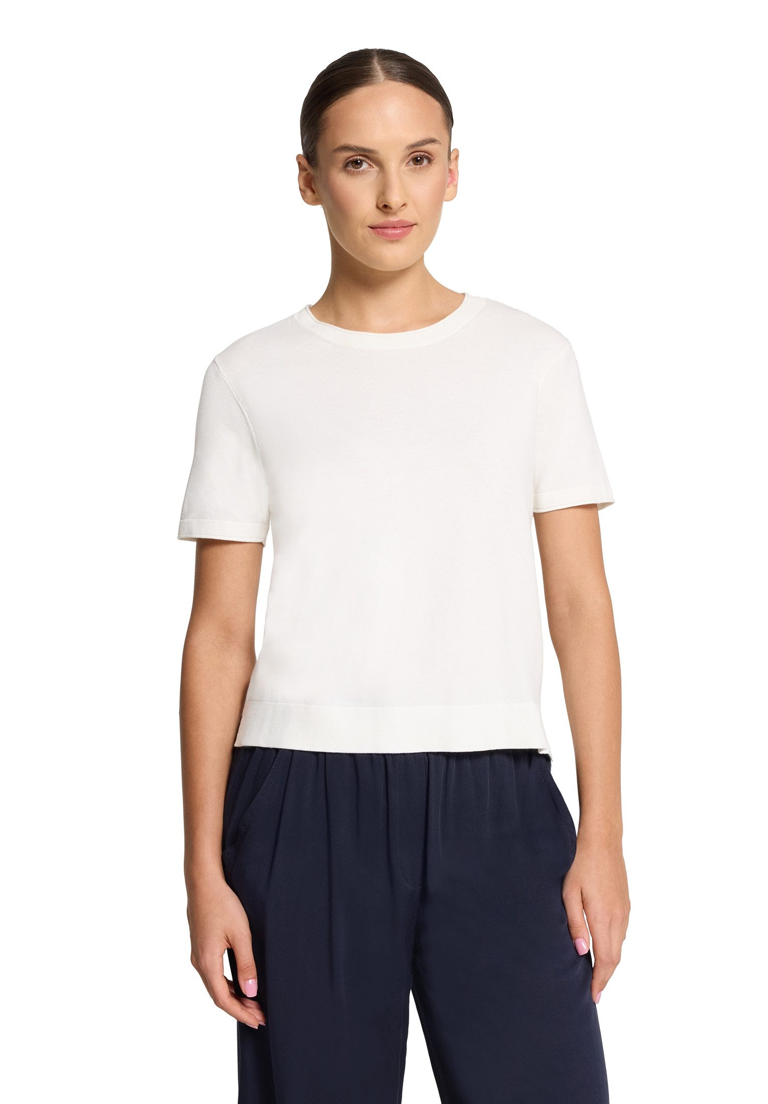 Vera Mont Kurzarmshirt Damen mit Rundhalsausschnitt (1-tlg) Struktur