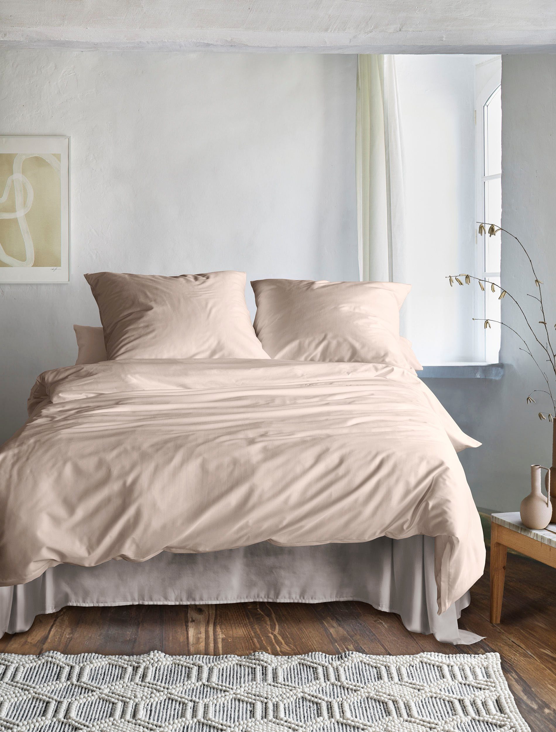 Irisette Bettwäsche Premium Satin Bettwäsche Paris, Mako-Satin, 2 teilig, hochwertige Uni Premium Bettwäsche mit Reißverschluss, 100% Baumwolle