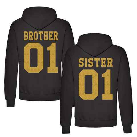 Couples Shop Kapuzenpullover Brother & Sister Fun Hoodie Pullover mit modischem Print