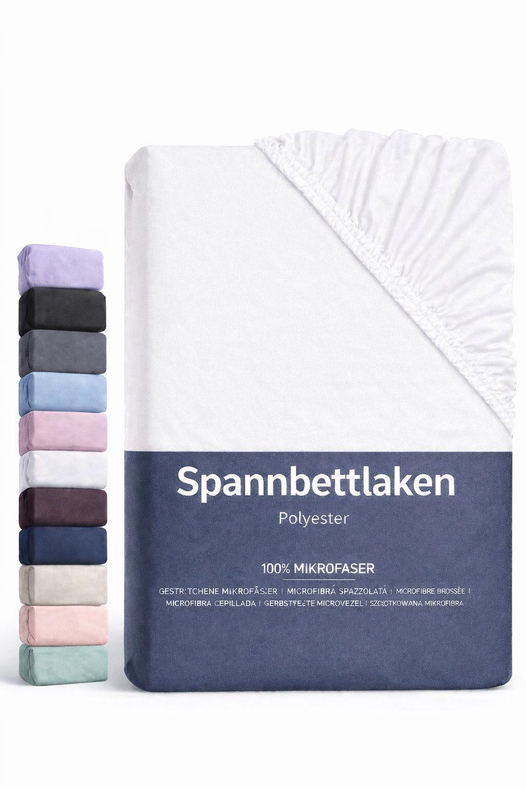 BRB HOME Spannbettlaken Spannbettlaken Gebürstete Mikrofaser, Polyester, Gummizug: Rundum, (1 Stück), Polyester für Boxspringbett und Topper bis 30 cm