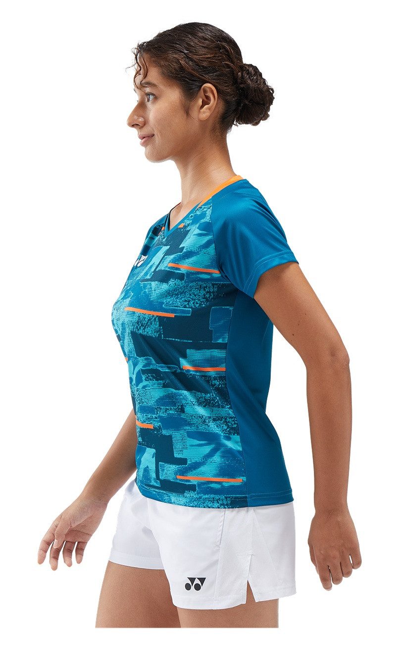Yonex Trainingsshirt Crew Neck Club Team YW0034 (100% Polyester) blaugrün Damen
