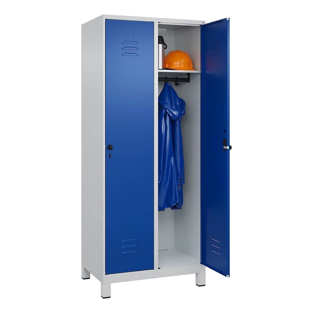 C+P Garderobenschrank Garderobenschrank Classic Plus, Abteilbreite 40 cm, mit Füßen Fußteile verzinkt, erhöhter Korrosionsschutz