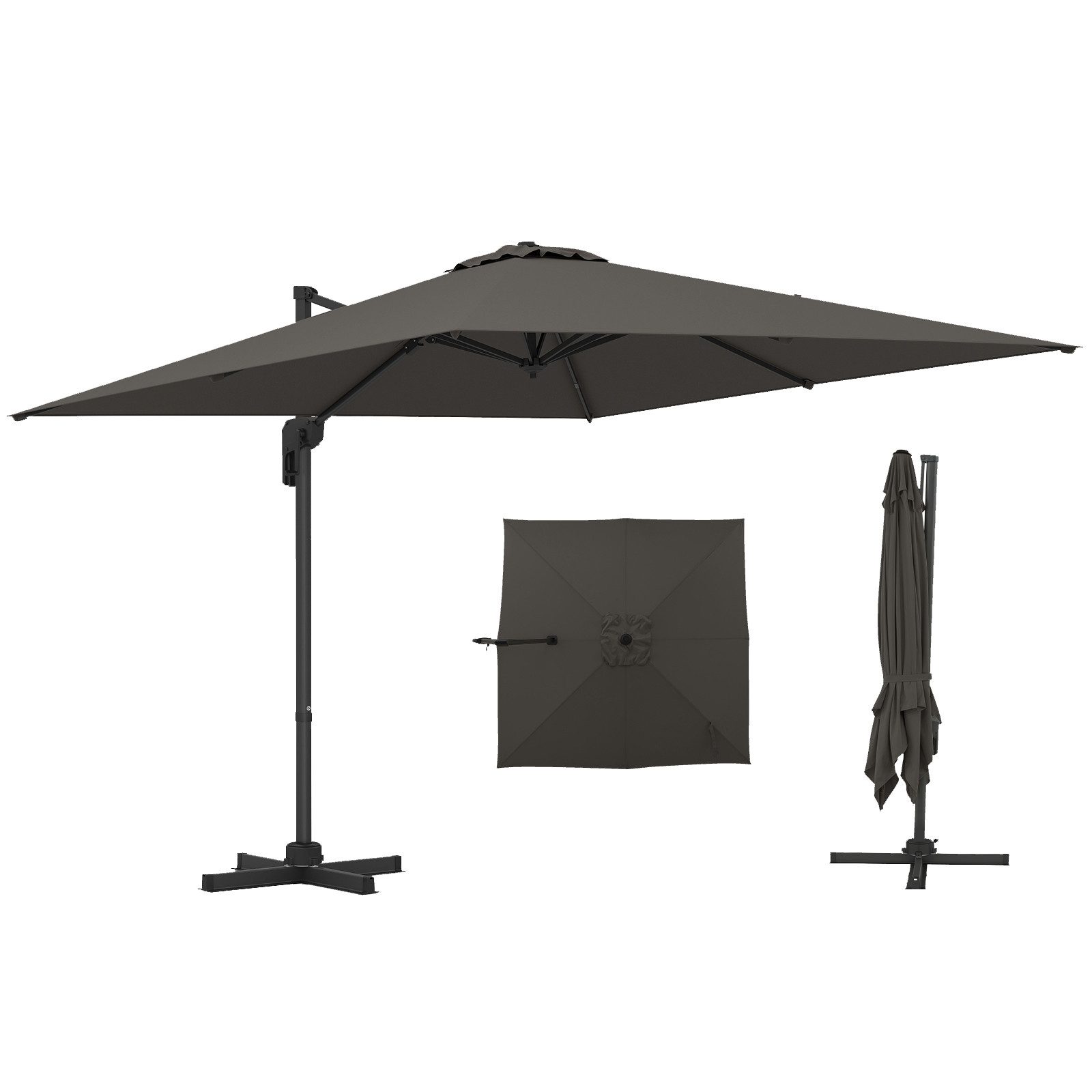 KOMFOTTEU Sonnenschirm, Ampelschirm 360°drehbar, 300 x günstig online kaufen