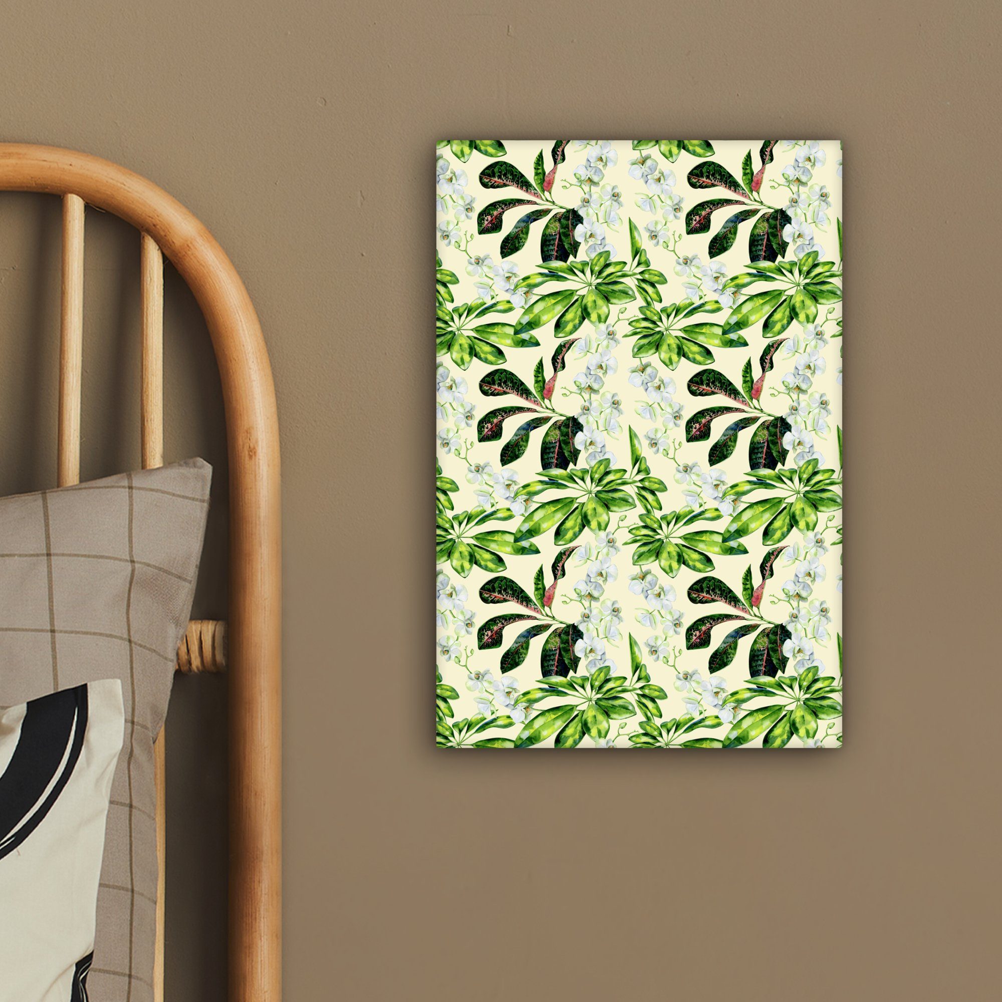 OneMillionCanvasses® Leinwandbild Orchidee - - Zackenaufhänger, inkl. (1 St), cm 20x30 fertig Blumen Blätter, Gemälde, bespannt Leinwandbild