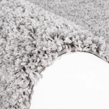 Hochflor-Läufer Shaggi uni 500, Carpet City, rechteckig, Höhe: 30 mm, Shaggy-Teppich, Uni Farben, ideal für Flur & Diele, Langflor, Weich