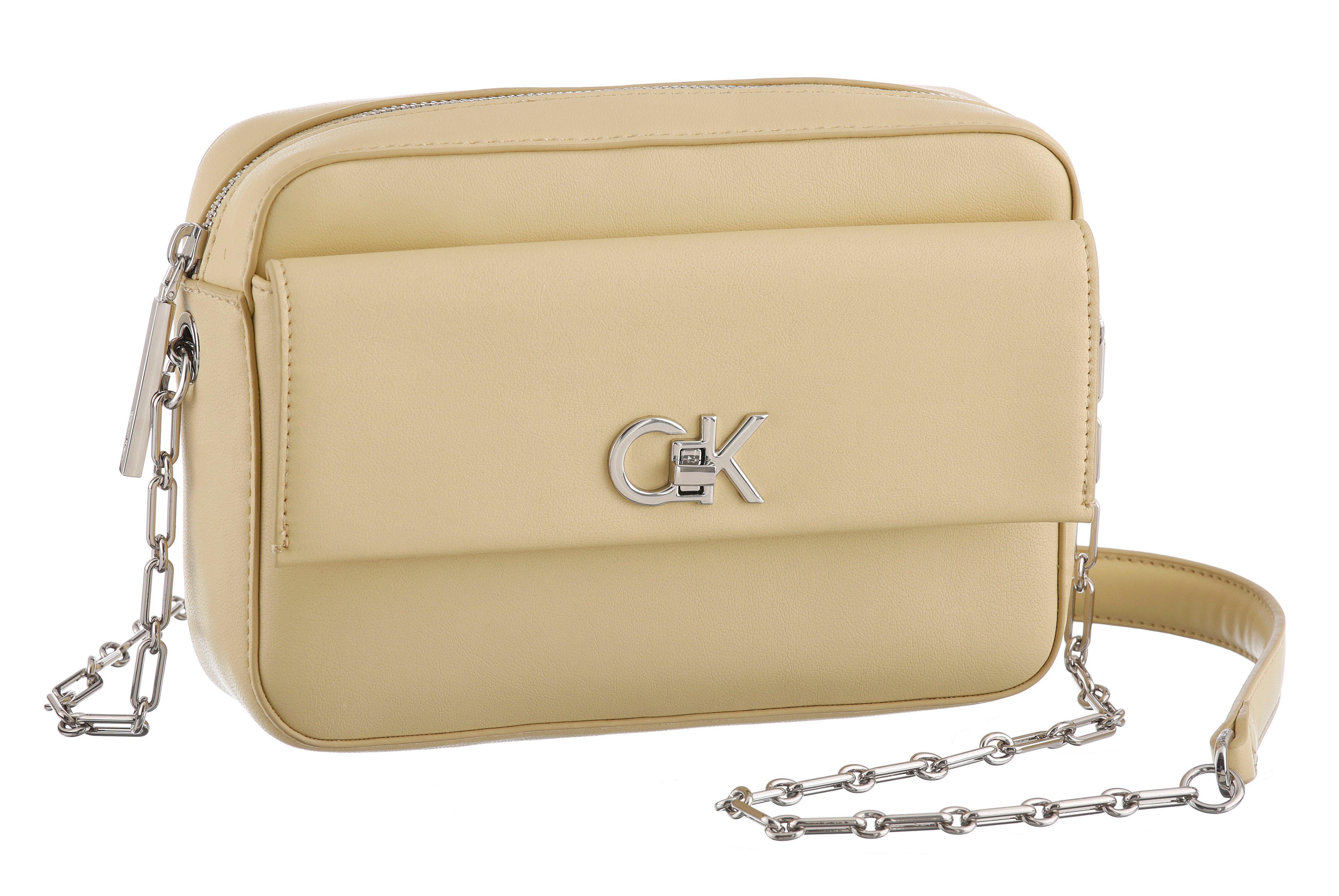 Calvin Klein Mini Bag CK RE-LOCK POCKET CAMERA BAG, kleine Umhängetasche, Damen Schultertasche mit Zierkette