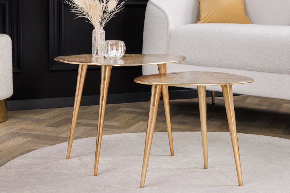 riess-ambiente Couchtisch ELEMENTS 50cm gold (Set, 2-St), Wohnzimmer · Metall · Handarbeit · Retro