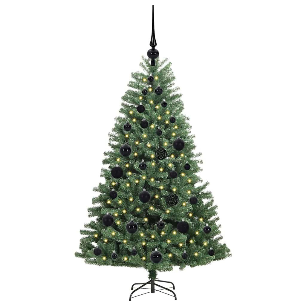 vidaXL LED Baum Künstlicher klappbarer Weihnachtsbaum mit 150 LEDs Grün 120 cm