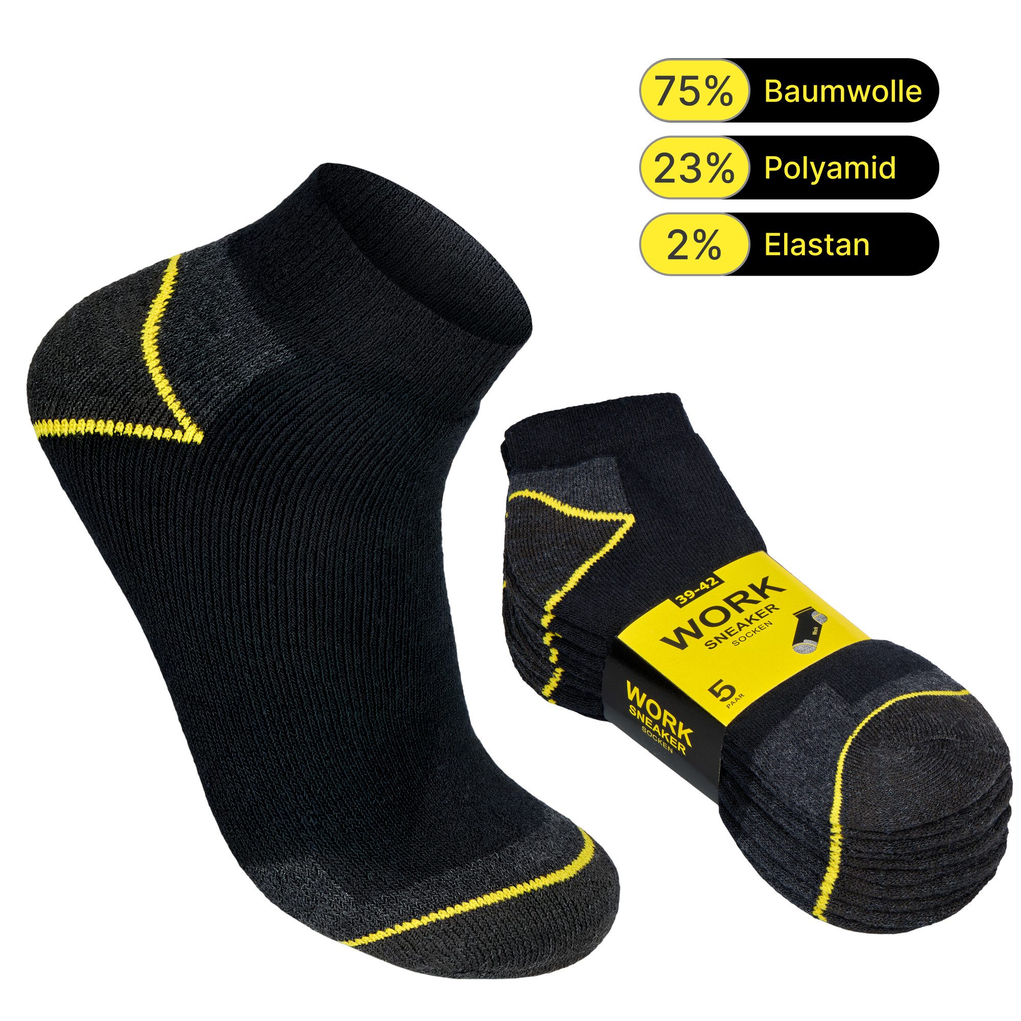 Arbeitssocken Herren Arbeitssocken (5/10/20 Paar) WORK Sneaker Socken Baumwolle