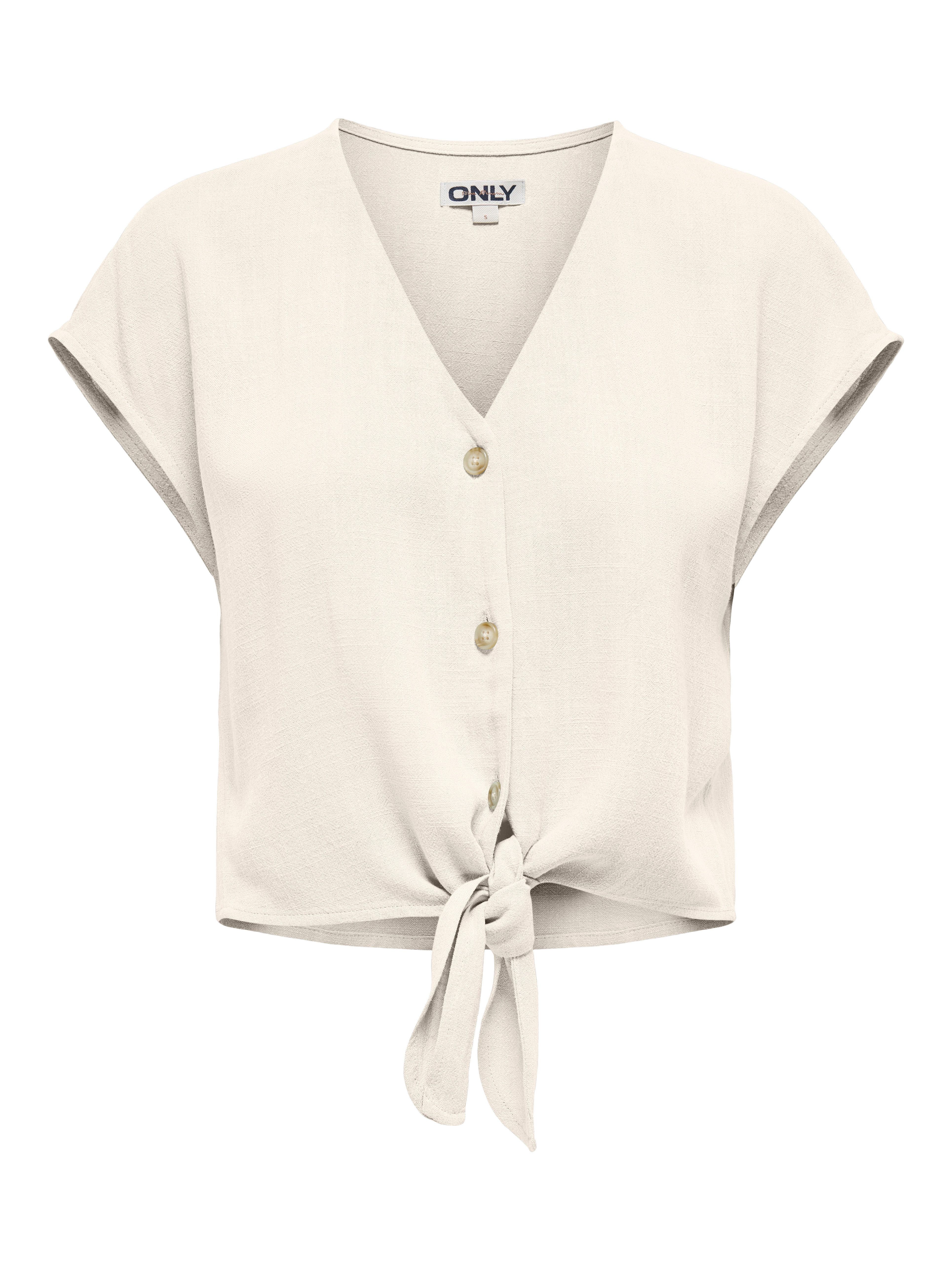 ONLY Kurzarmbluse ONLSIESTA SS KNOT LIN BL SHIRT PNT NOOS Viskosemischung, regular fit