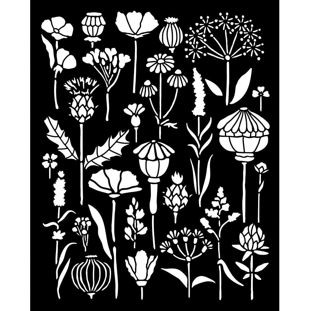 Stamperia Malschablone Schablone Herbarium Silvae - Herbariums, 20 x 25 cm