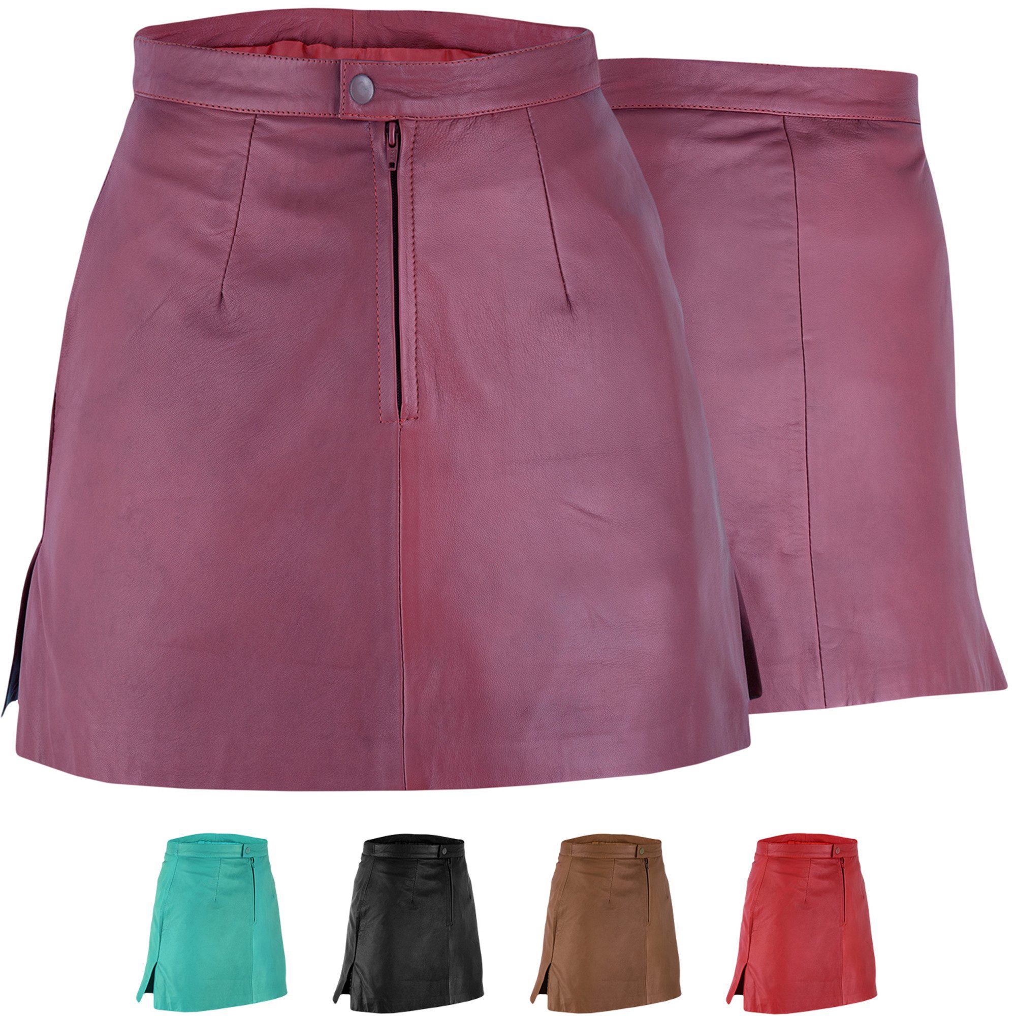 German Wear Lederrock Trend451R Mini Mini Lederrock echtes Leder schwarz günstig online kaufen