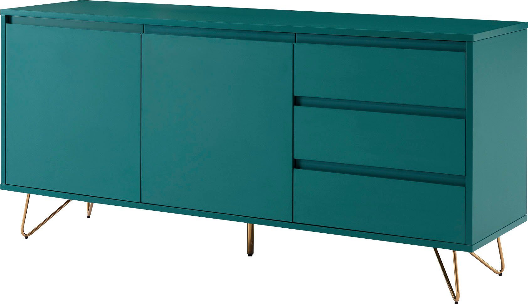 SalesFever Sideboard Bolton Zeitlose Kommode für stilvolle Ordnung, Kommode mit Hairpin Beinen, Breite 150 cm