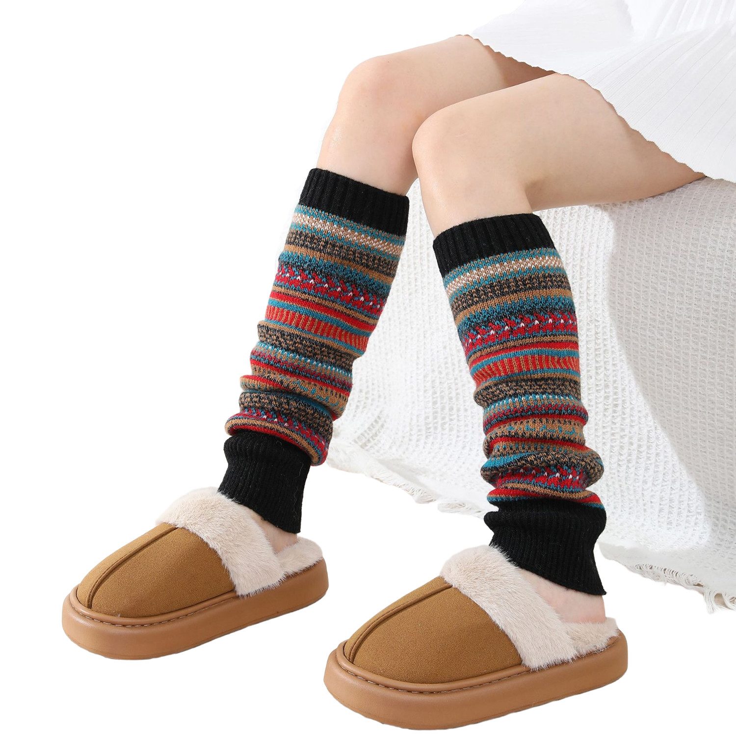 Refttenw Beinstulpen Stulpen Böhmen,Beinwärmer Damen für Winter,Lange Winter Beinwärmer