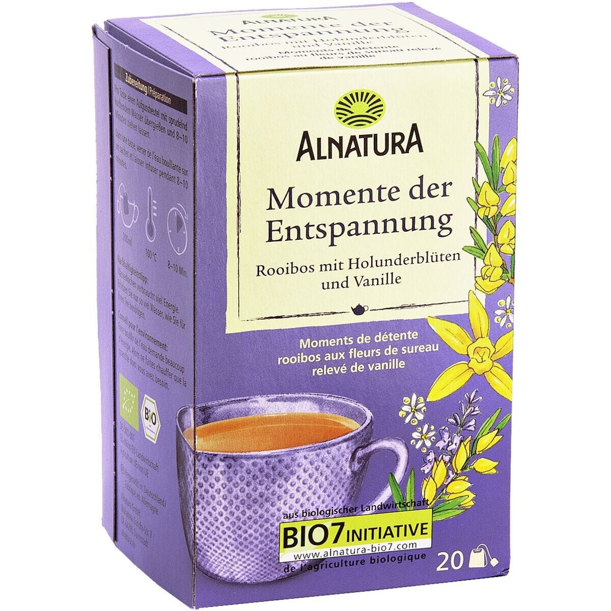 Alnatura Tee Momente der Entspannung, Kräutertee, 20 Aufgussbeutel