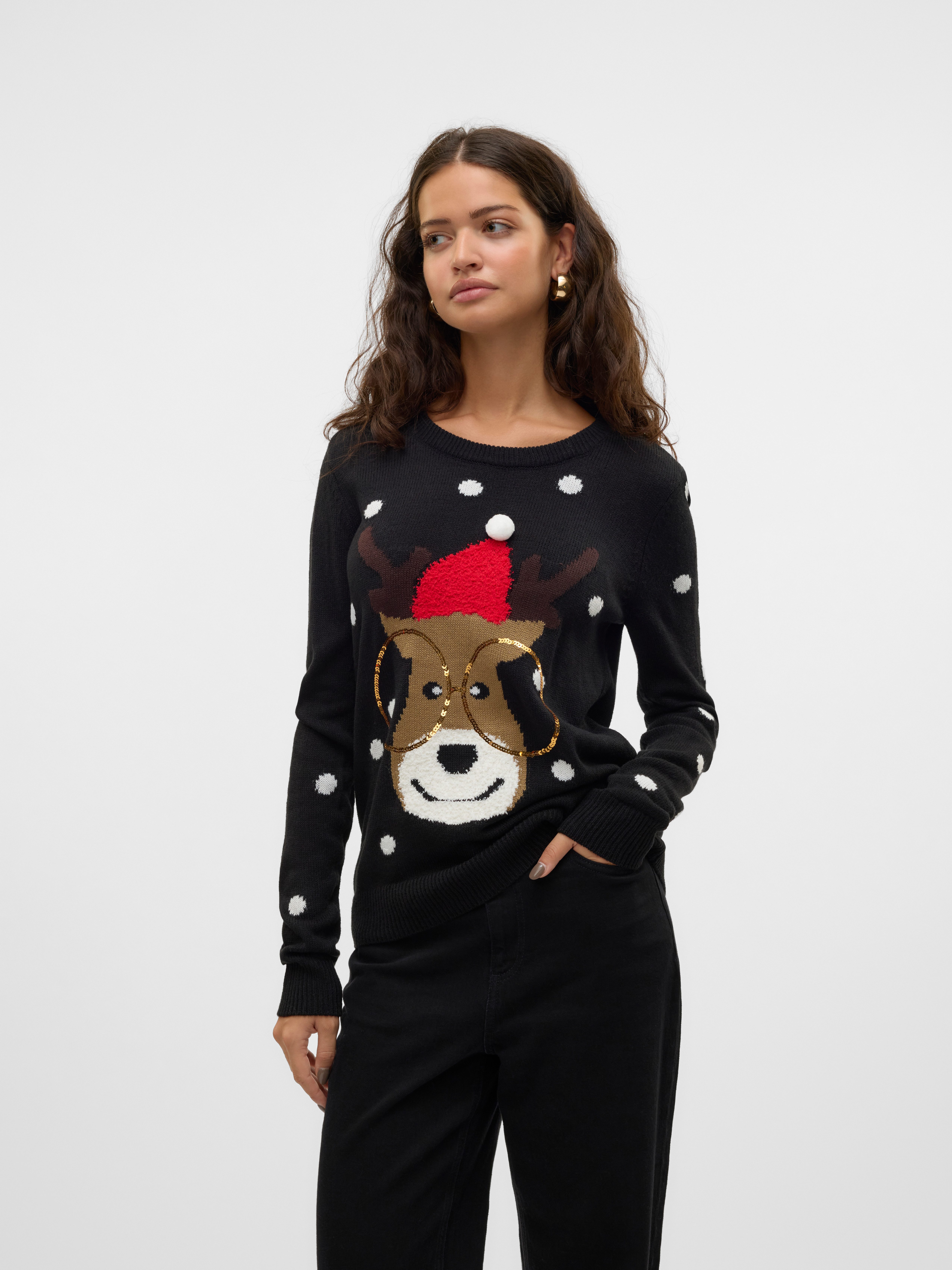 Weihnachtspullover VMTINSEL LS O-NECK BLOUSE XMAS REP2