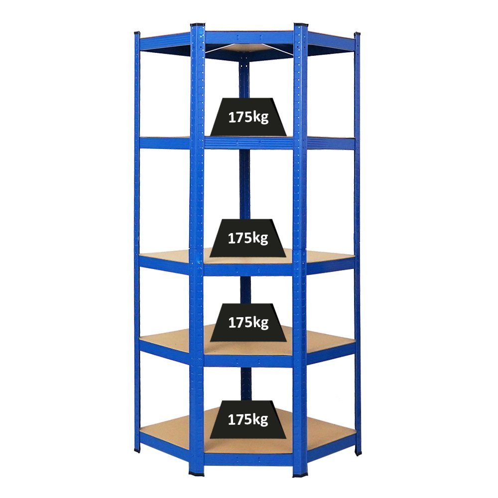 PROREGAL® Eckregal Eckregal Ragnar, HxBxT 180x70x40 cm, Fachlast 175kg, Blau