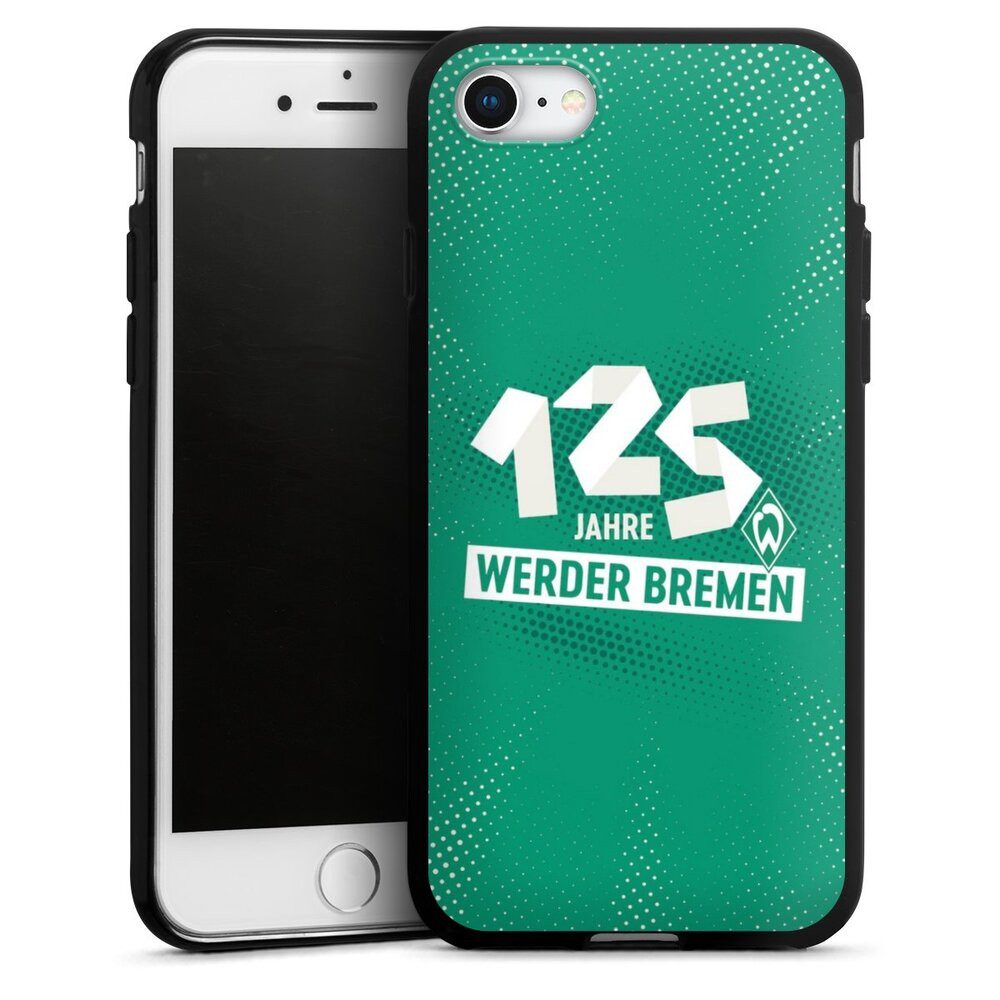 DeinDesign Handyhülle 125 Jahre Werder Bremen Offizielles Lizenzprodukt, Apple iPhone 8 Silikon Hülle Bumper Case Handy Schutzhülle