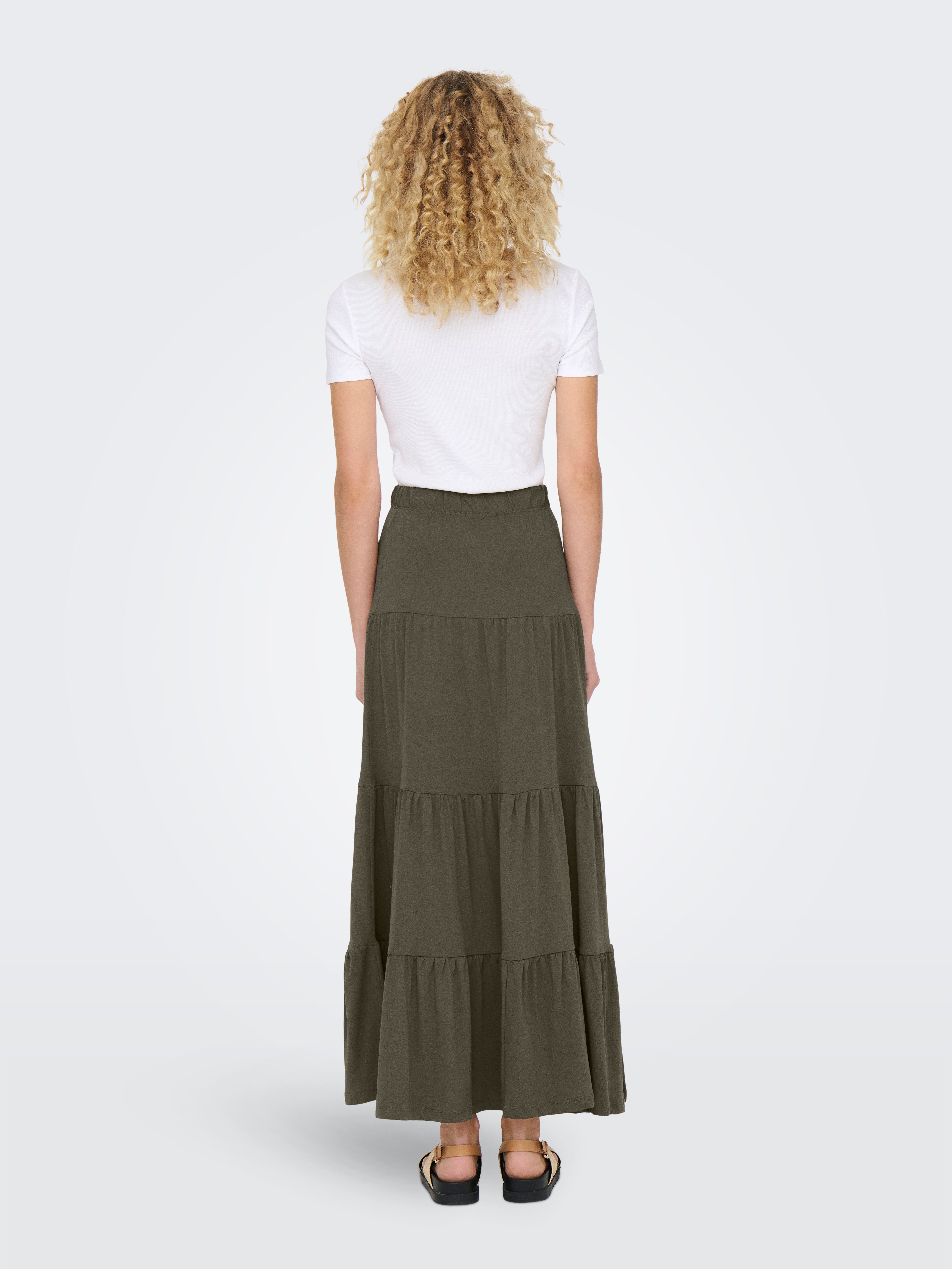 ONLY Maxirock ONLMAY MAXI SKIRT Baumwolle, mit Volant
